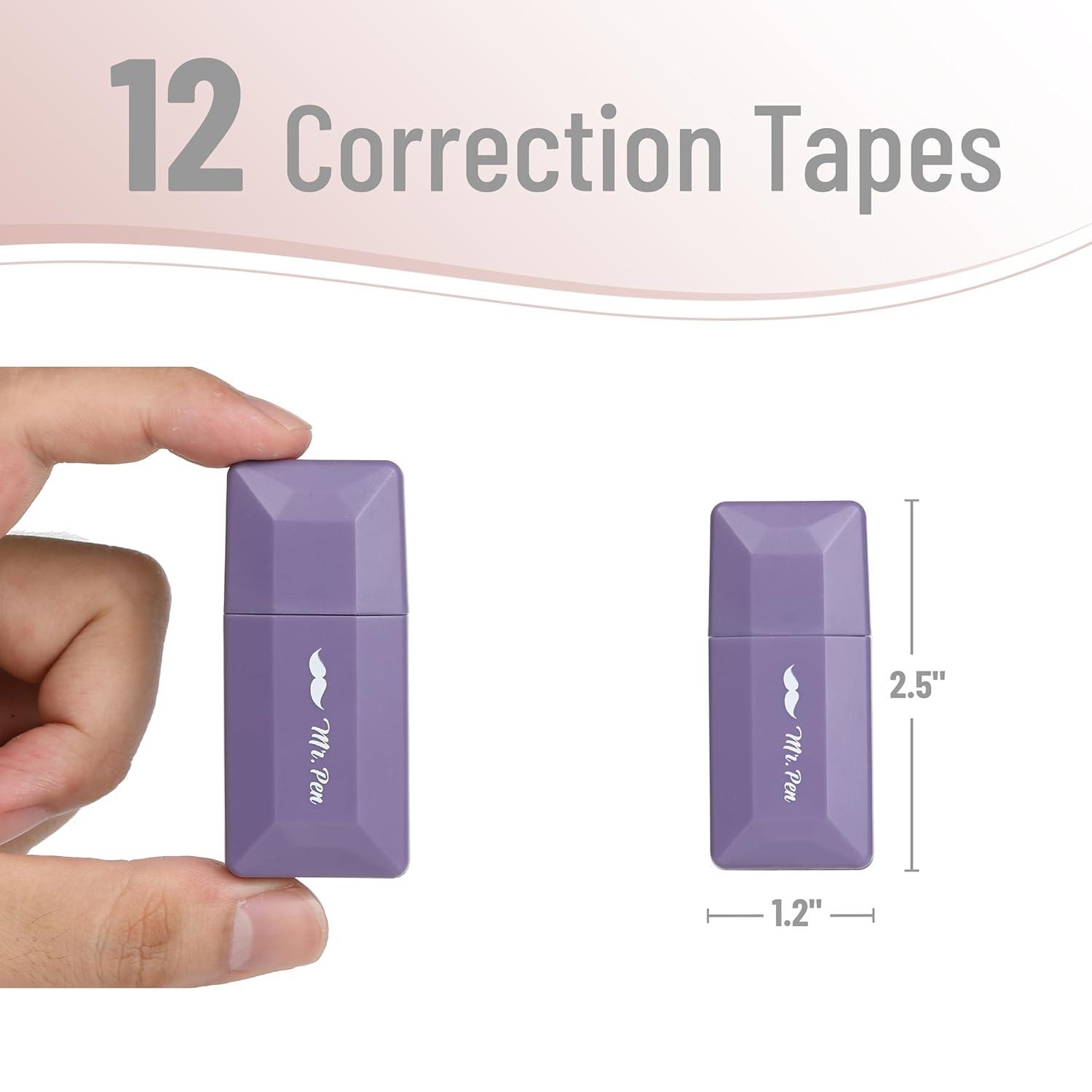 imageMr Pen Correction Tape 02quot x 236quot 12pcs Pastel Colors Cute Correction TapePastel Barrel