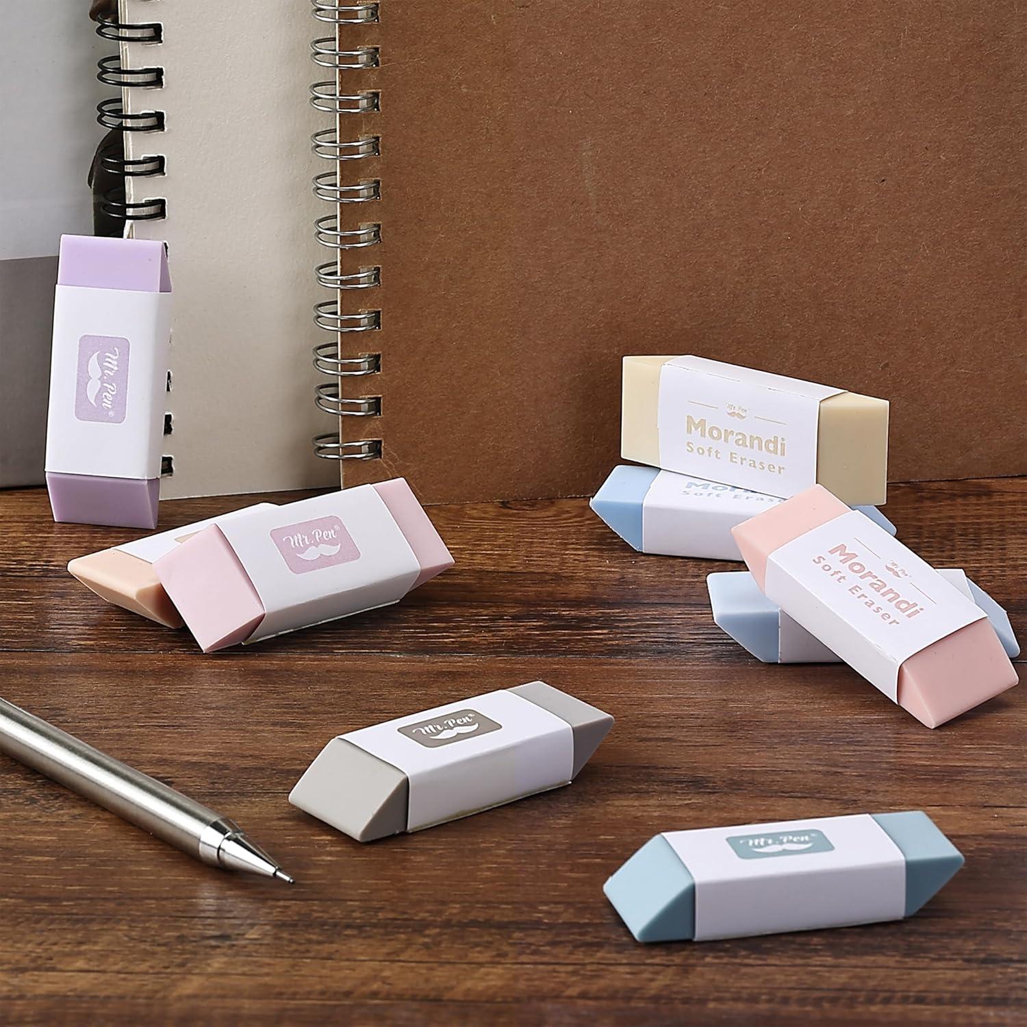 imageMr Pen Erasers 10 Pack Pencil Eraser Morandi Colors Erasers for Pencils Mr Pen Erasers Erasers for School Large Eraser Block Erasers for School Rubber Eraser Large Erasers for School