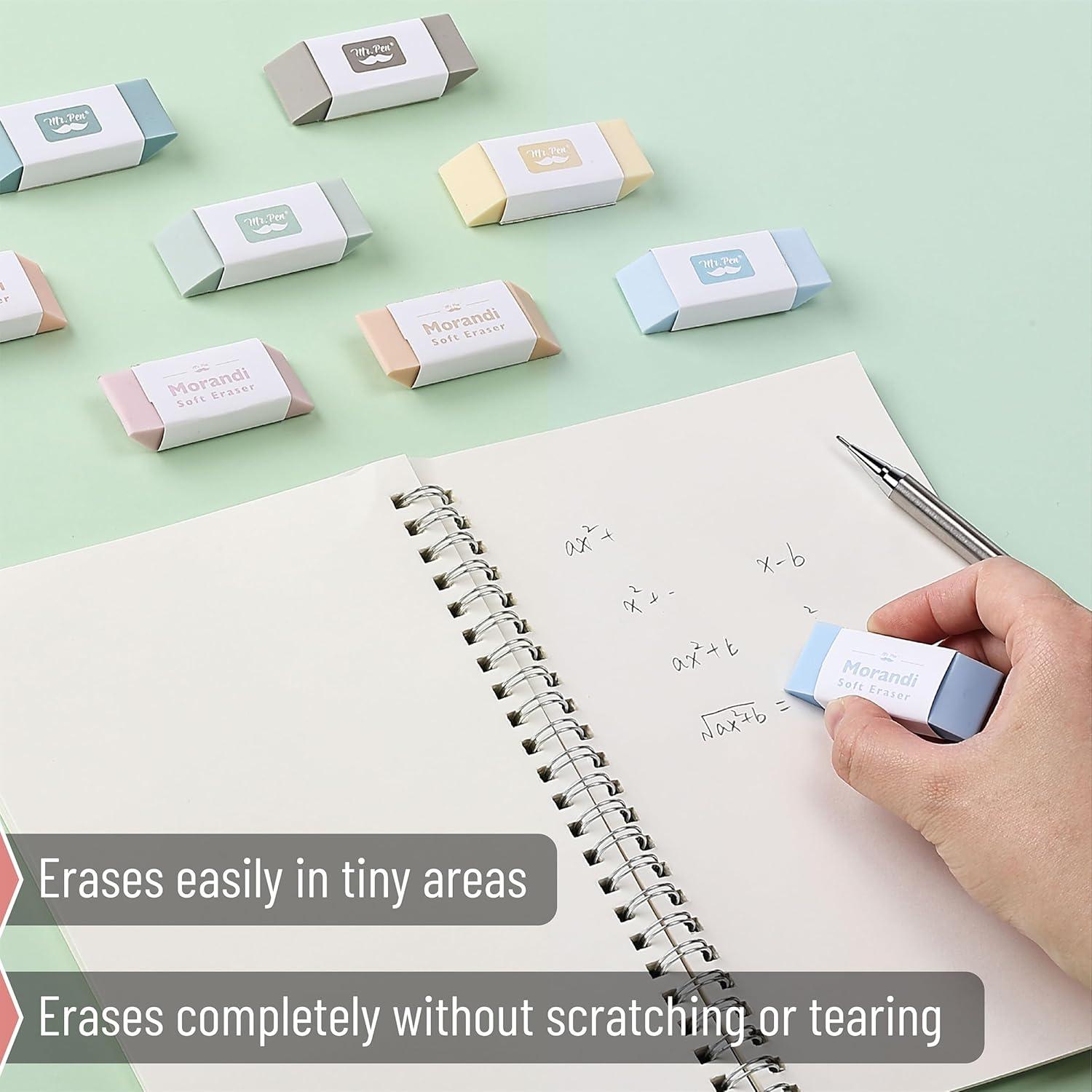 imageMr Pen Erasers 10 Pack Pencil Eraser Morandi Colors Erasers for Pencils Mr Pen Erasers Erasers for School Large Eraser Block Erasers for School Rubber Eraser Large Erasers for School