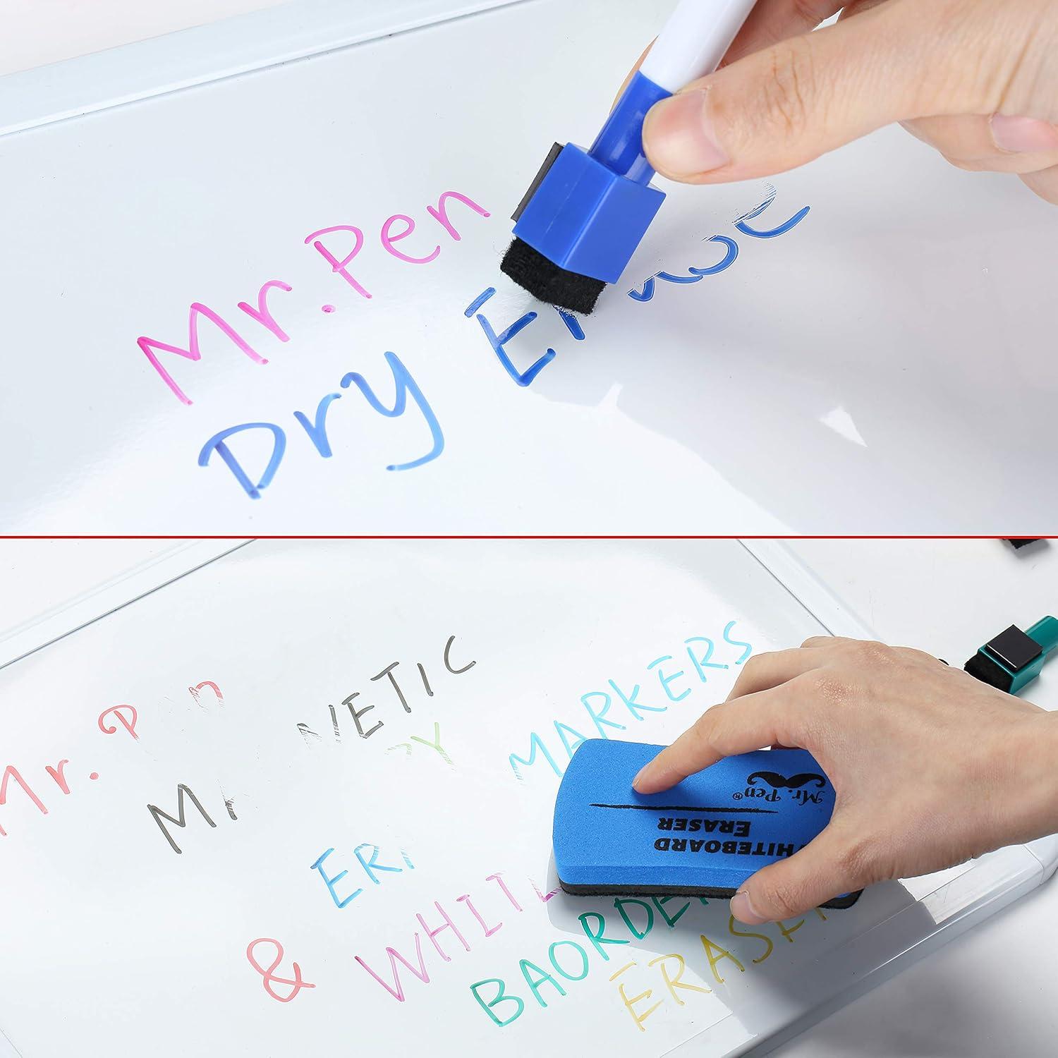 imageMr Pen Magnetic Dry Erase Markers  12 Pack Black Fine Tip with Eraser CapAssorted Colors