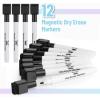 imageMr Pen Magnetic Dry Erase Markers  12 Pack Black Fine Tip with Eraser CapBlack