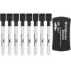 imageMr Pen Magnetic Dry Erase Markers  12 Pack Black Fine Tip with Eraser CapBlack