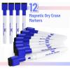 imageMr Pen Magnetic Dry Erase Markers  12 Pack Black Fine Tip with Eraser CapBlue