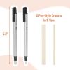 imageMr Pen Pen Style Eraser 2 Pack Square ampamp Round Tip Eraser Pen Eraser Pencil Erasers Eraser Pencil Mechanical Eraser Art Erasers for Drawing Erasers for Drawing Precision Eraser Art EraserSilver