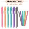 imageMr Pen Retractable Mechanical Pencil Eraser Pack of 6 Pastel Colors Artist ampamp Pen EraserPastel With Colored Erasers