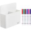 imageMr Pen White Magnetic Dry Erase Marker Holder with 6 Colorful Markers Whiteboard Marker Holder Dry Erase Board Organizer