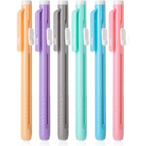 imageMr Pen Retractable Mechanical Pencil Eraser Pack of 6 Pastel Colors Artist ampamp Pen EraserPastel