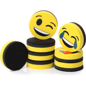 imageMr Pen Smiley Magnetic Whiteboard Erasers 8 Pack  Mini Cute Dry Erase