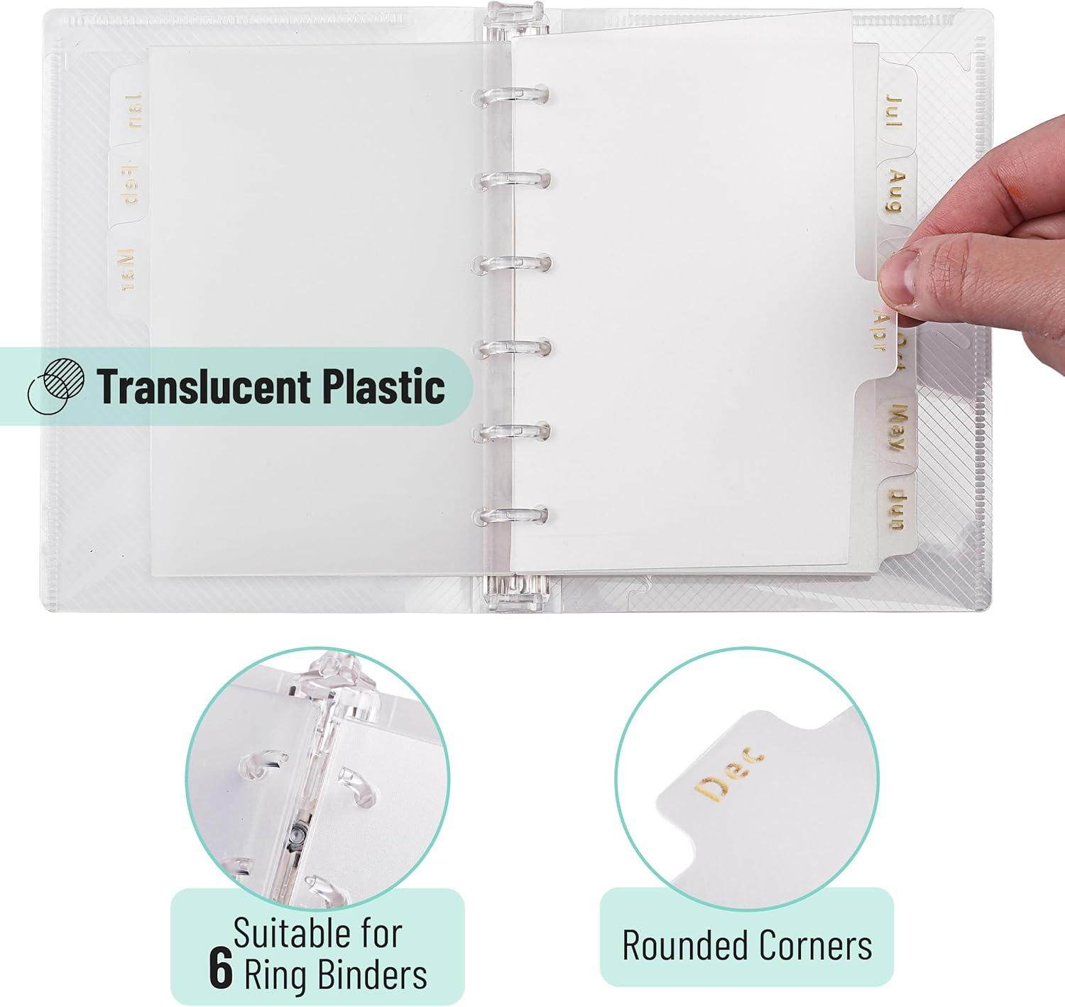 imageA7 Binder Dividers with Tabs 12 Months Monthly Dividers for Planner 12 tab dividers 6 Ring Binder Tabs dividers A7 Binder Inserts A7 Planner Inserts Monthly Tabs