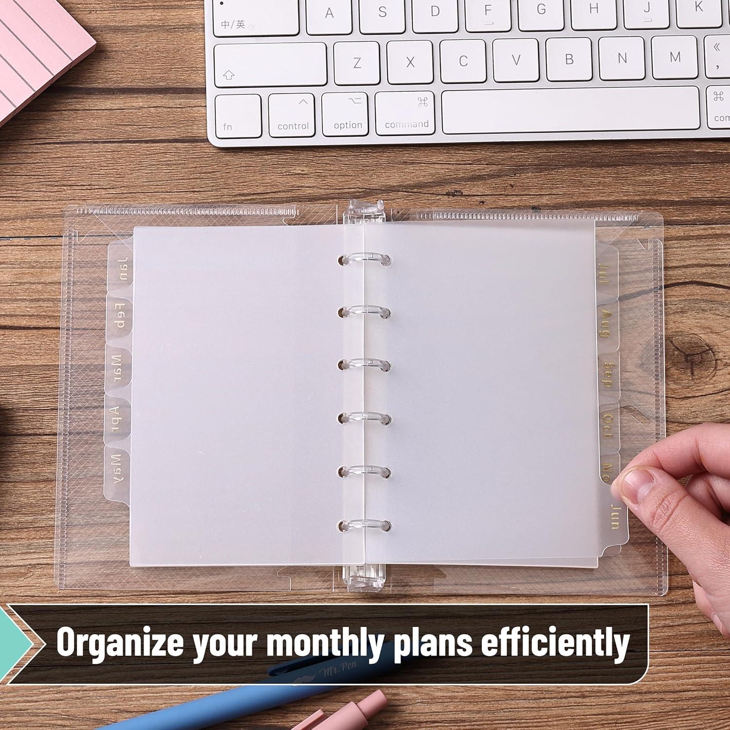 imageA7 Binder Dividers with Tabs 12 Months Monthly Dividers for Planner 12 tab dividers 6 Ring Binder Tabs dividers A7 Binder Inserts A7 Planner Inserts Monthly Tabs