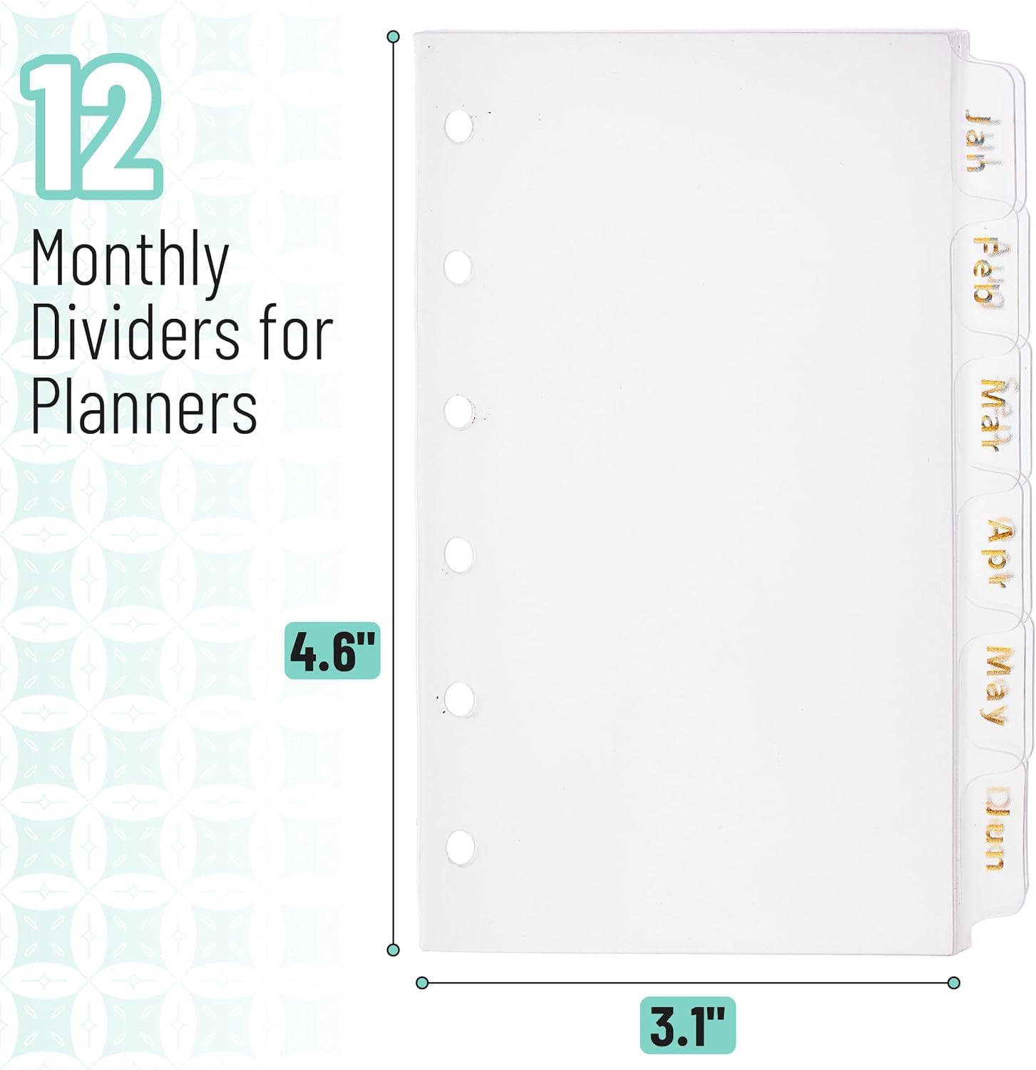imageA7 Binder Dividers with Tabs 12 Months Monthly Dividers for Planner 12 tab dividers 6 Ring Binder Tabs dividers A7 Binder Inserts A7 Planner Inserts Monthly Tabs