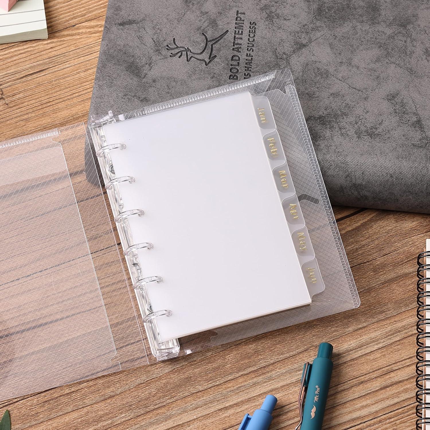 imageA7 Binder Dividers with Tabs 12 Months Monthly Dividers for Planner 12 tab dividers 6 Ring Binder Tabs dividers A7 Binder Inserts A7 Planner Inserts Monthly Tabs