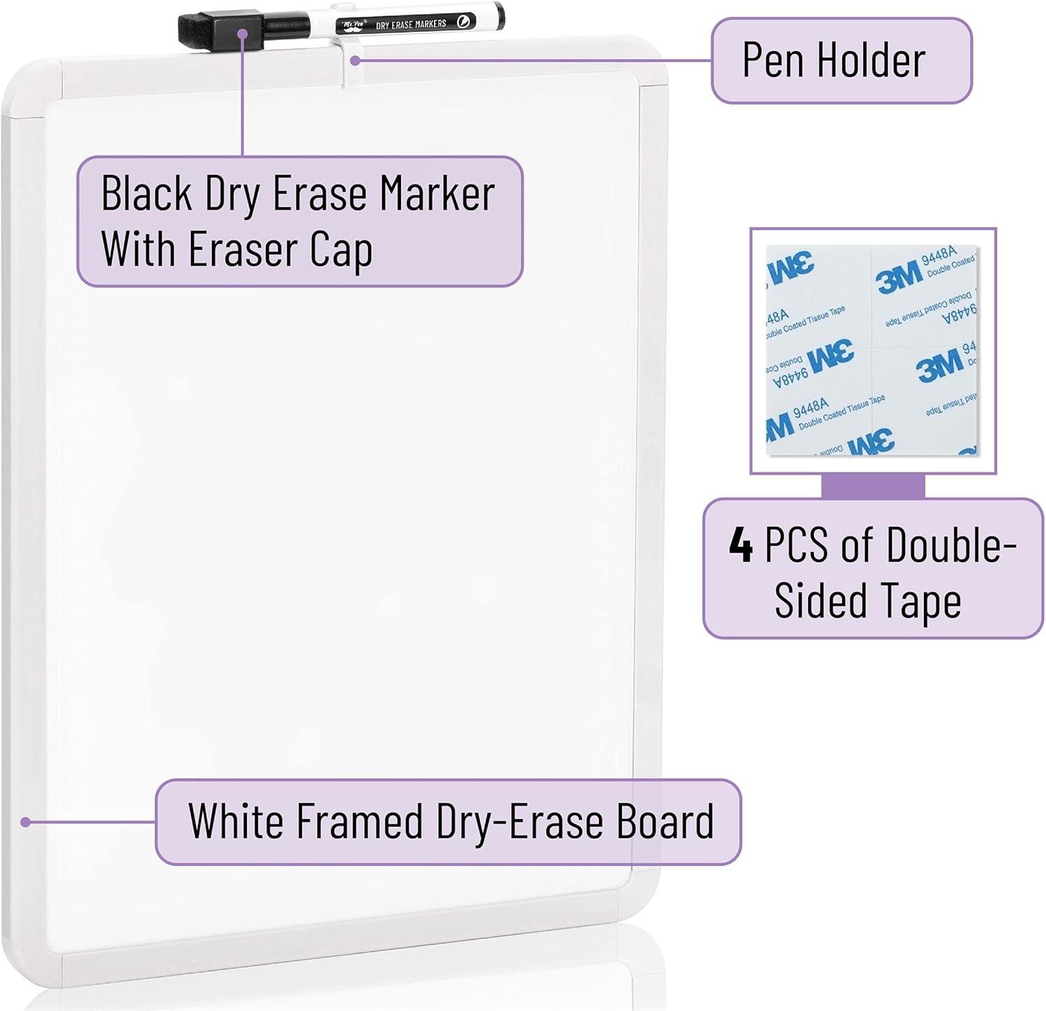 imageMr Pen Dry Erase Board 14quot x 11quot with a Black Dry Erase Marker Light Coral Frame Small White Board White Board for Kids White Board for Students Small Dry Erase Board Mini White BoardWhite