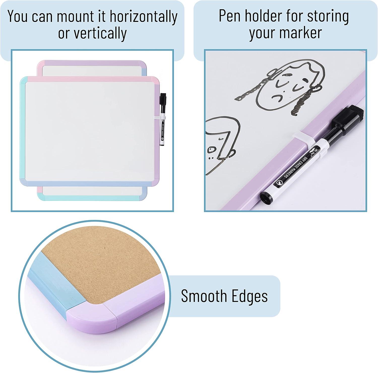 imageMr Pen Dry Erase Board 14quot x 11quot with a Black Dry Erase Marker Light Coral Frame Small White Board White Board for Kids White Board for Students Small Dry Erase Board Mini White BoardC Colorful