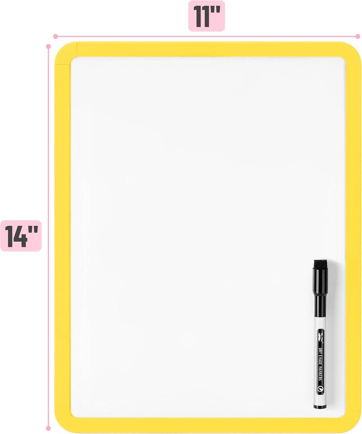 imageMr Pen Dry Erase Board 14quot x 11quot with a Black Dry Erase Marker Light Coral Frame Small White Board White Board for Kids White Board for Students Small Dry Erase Board Mini White BoardYellow