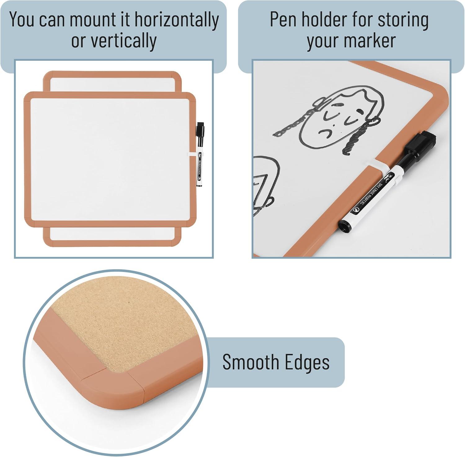 imageMr Pen Dry Erase Board 14quot x 11quot with a Black Dry Erase Marker Light Coral Frame Small White Board White Board for Kids White Board for Students Small Dry Erase Board Mini White BoardSandstone
