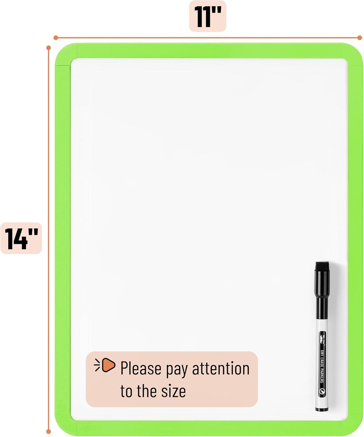 imageMr Pen Dry Erase Board 14quot x 11quot with a Black Dry Erase Marker Light Coral Frame Small White Board White Board for Kids White Board for Students Small Dry Erase Board Mini White BoardLime Green