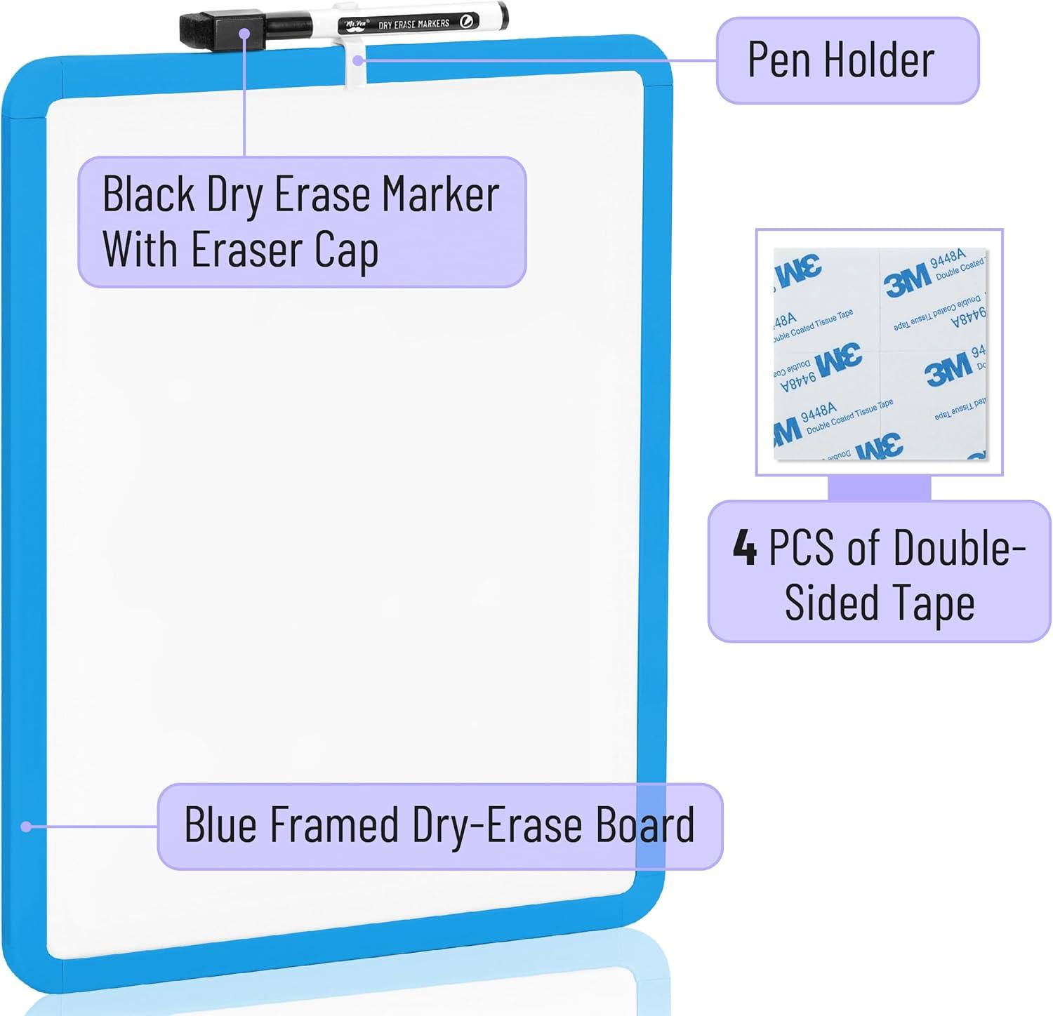 imageMr Pen Dry Erase Board 14quot x 11quot with a Black Dry Erase Marker Light Coral Frame Small White Board White Board for Kids White Board for Students Small Dry Erase Board Mini White BoardBlue 2
