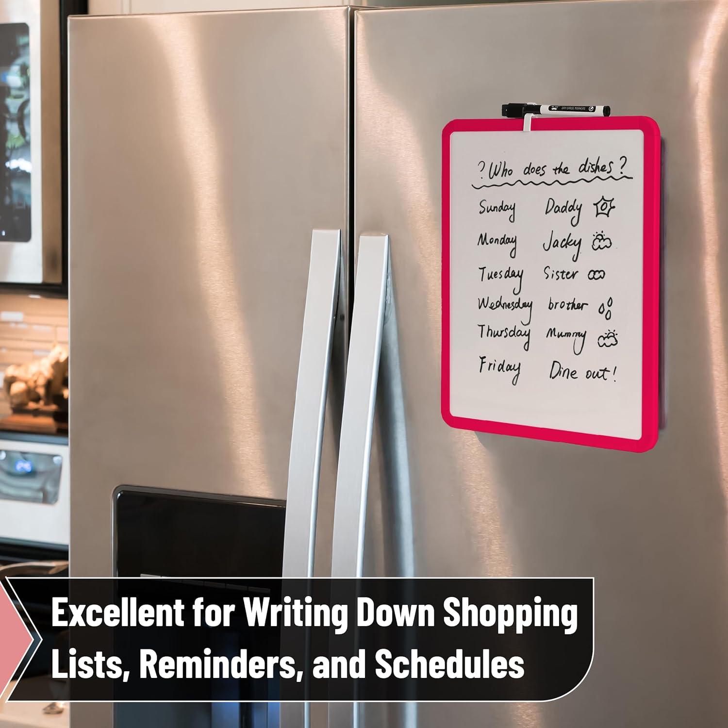 imageMr Pen Dry Erase Board 14quot x 11quot with a Black Dry Erase Marker Light Coral Frame Small White Board White Board for Kids White Board for Students Small Dry Erase Board Mini White BoardRed