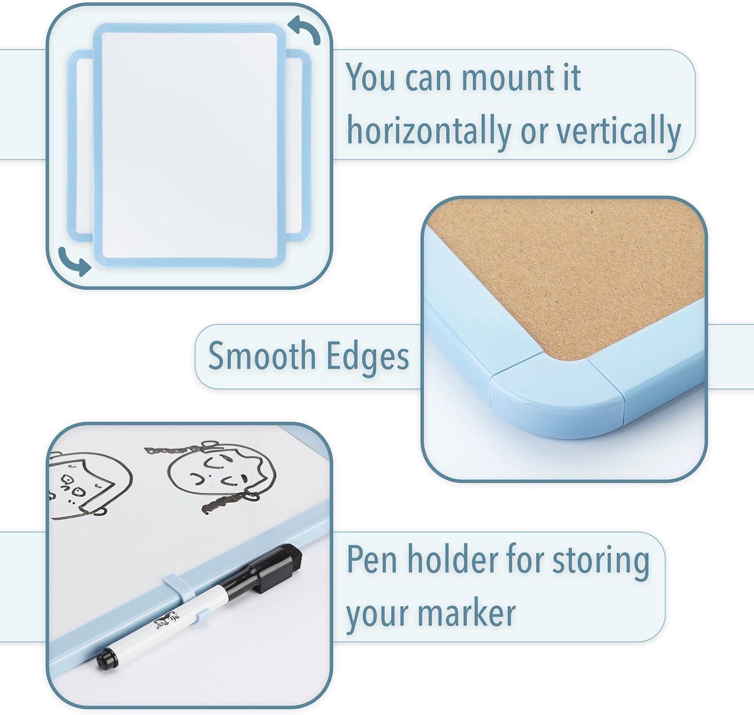 imageMr Pen Dry Erase Board 14quot x 11quot with a Black Dry Erase Marker Light Coral Frame Small White Board White Board for Kids White Board for Students Small Dry Erase Board Mini White BoardBlue
