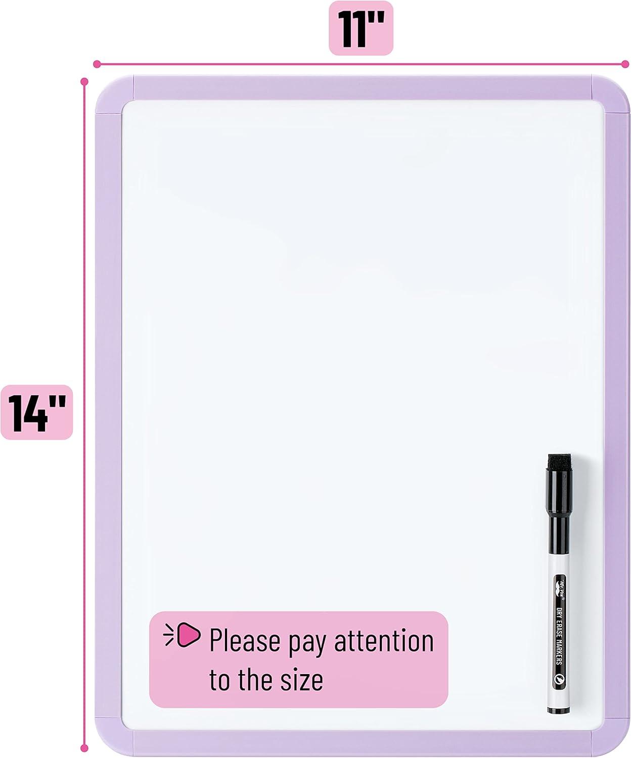 imageMr Pen Dry Erase Board 14quot x 11quot with a Black Dry Erase Marker Light Coral Frame Small White Board White Board for Kids White Board for Students Small Dry Erase Board Mini White BoardPurple