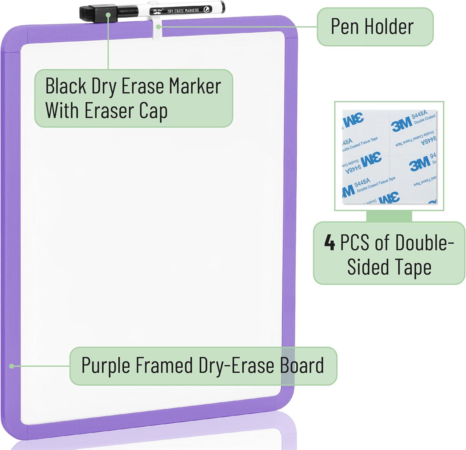 imageMr Pen Dry Erase Board 14quot x 11quot with a Black Dry Erase Marker Light Coral Frame Small White Board White Board for Kids White Board for Students Small Dry Erase Board Mini White BoardPurple 2