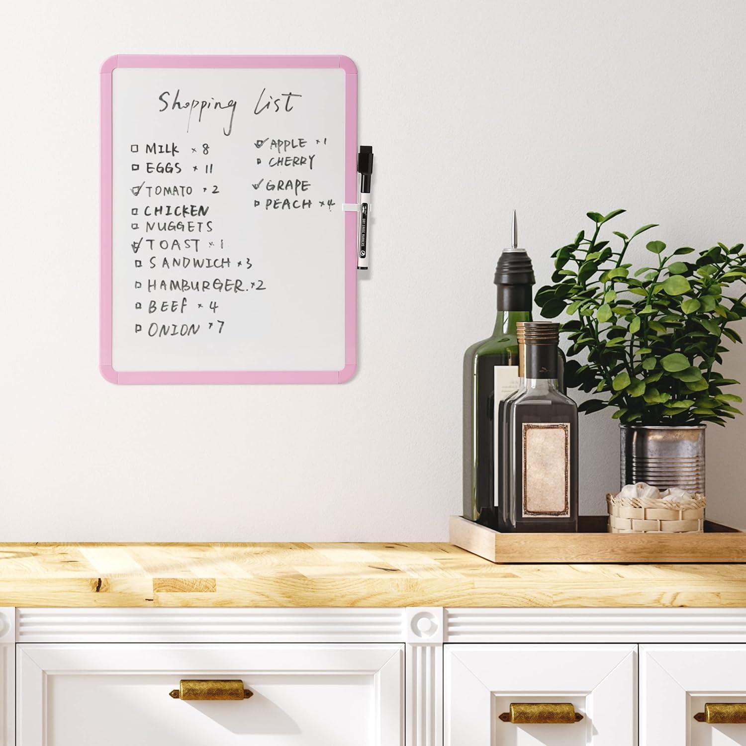imageMr Pen Dry Erase Board 14quot x 11quot with a Black Dry Erase Marker Light Coral Frame Small White Board White Board for Kids White Board for Students Small Dry Erase Board Mini White BoardPink