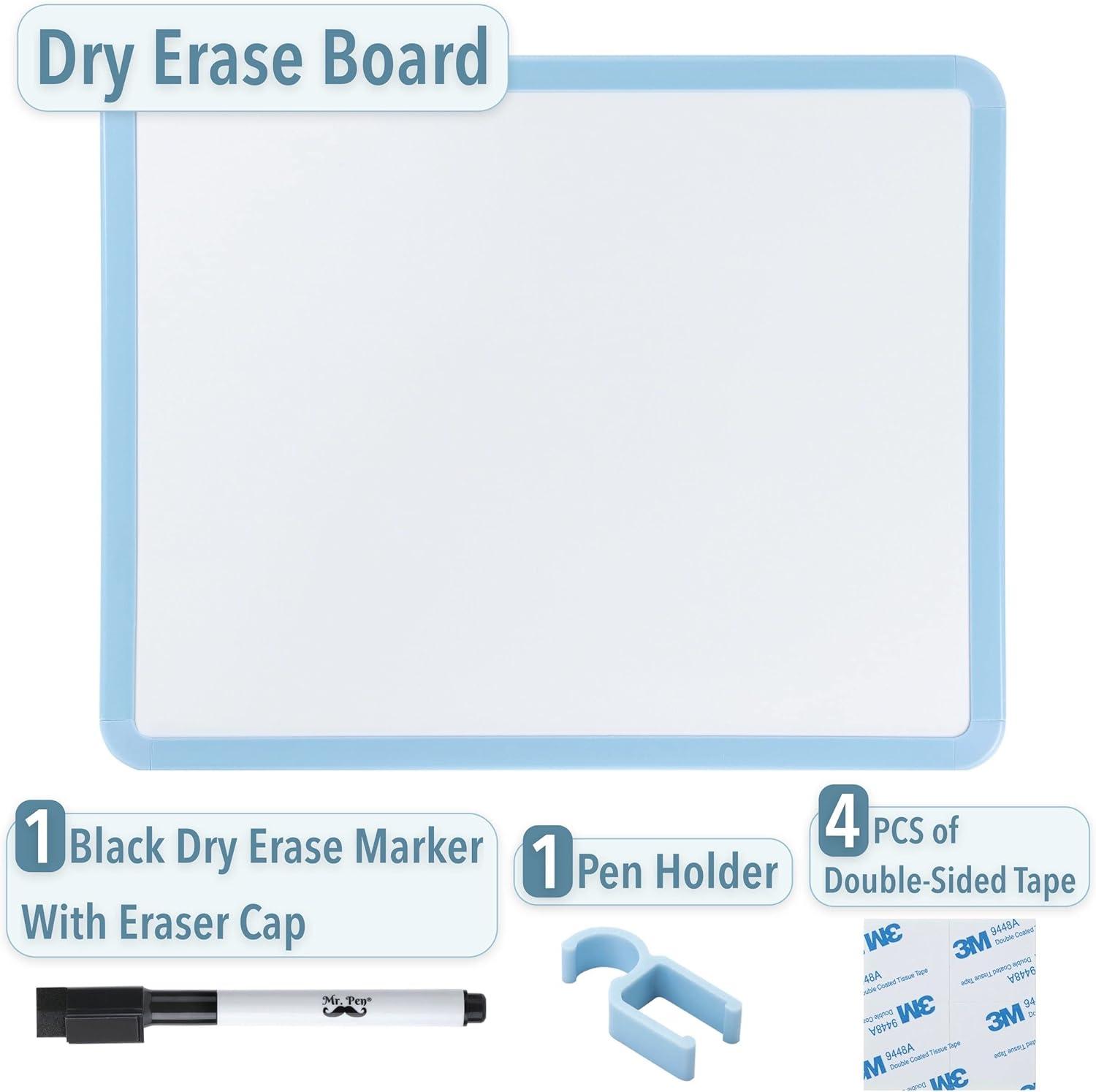 imageMr Pen Dry Erase Board 14quot x 11quot with a Black Dry Erase Marker Light Coral Frame Small White Board White Board for Kids White Board for Students Small Dry Erase Board Mini White BoardBlue