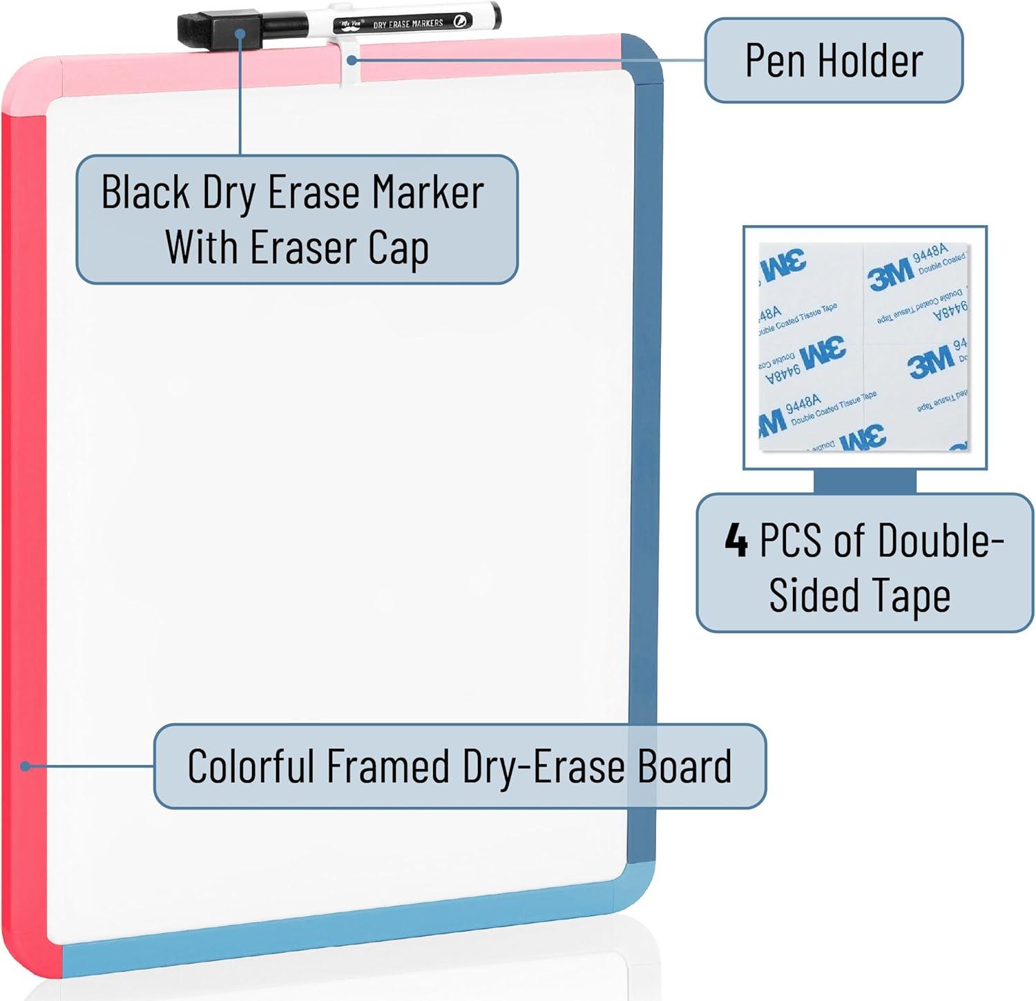 imageMr Pen Dry Erase Board 14quot x 11quot with a Black Dry Erase Marker Light Coral Frame Small White Board White Board for Kids White Board for Students Small Dry Erase Board Mini White BoardPink Tide