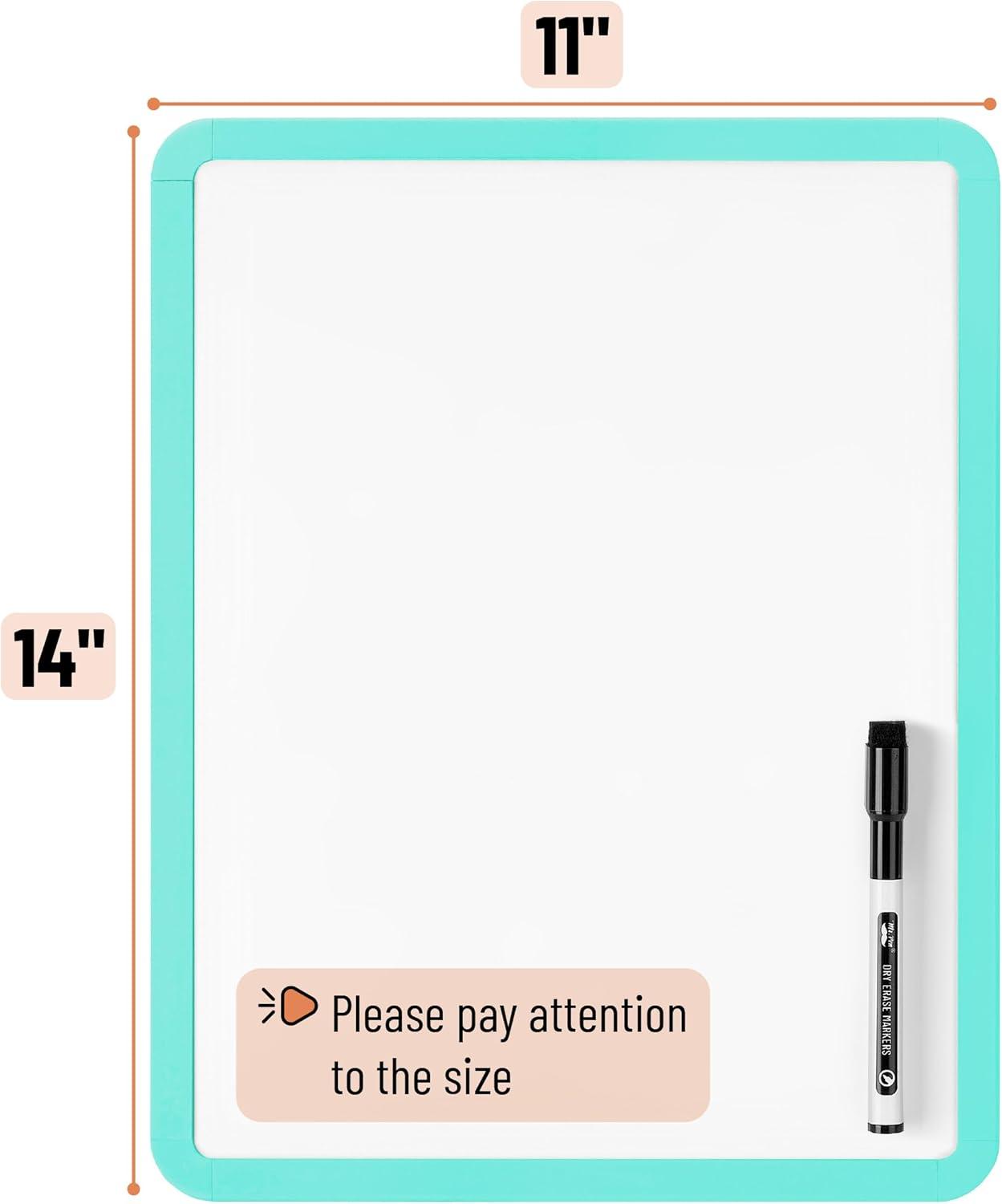 imageMr Pen Dry Erase Board 14quot x 11quot with a Black Dry Erase Marker Light Coral Frame Small White Board White Board for Kids White Board for Students Small Dry Erase Board Mini White BoardAqua Blue