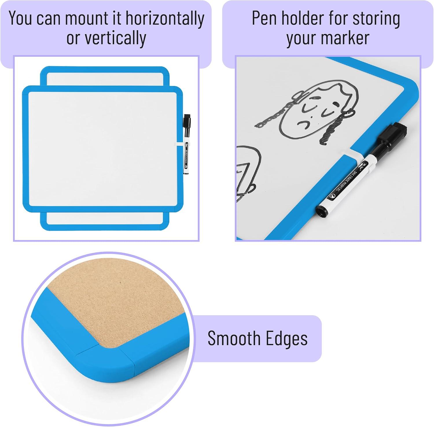 imageMr Pen Dry Erase Board 14quot x 11quot with a Black Dry Erase Marker Light Coral Frame Small White Board White Board for Kids White Board for Students Small Dry Erase Board Mini White BoardBlue 2