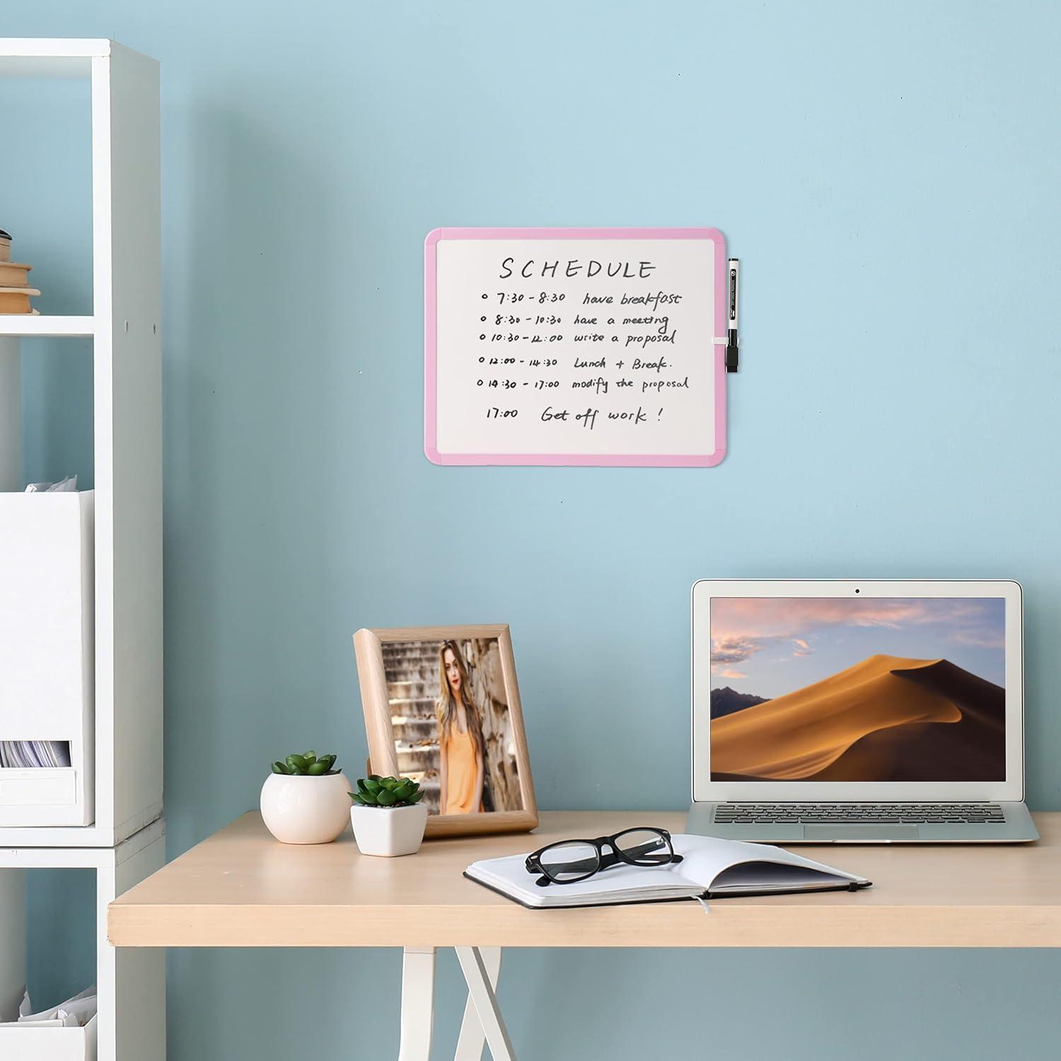 imageMr Pen Dry Erase Board 14quot x 11quot with a Black Dry Erase Marker Light Coral Frame Small White Board White Board for Kids White Board for Students Small Dry Erase Board Mini White BoardPink