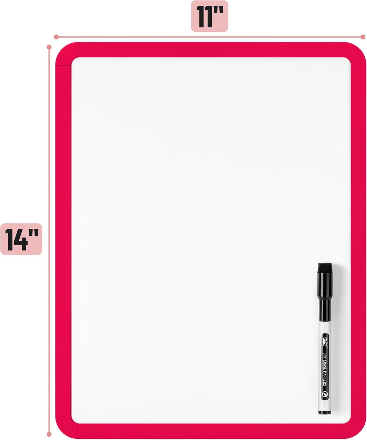 imageMr Pen Dry Erase Board 14quot x 11quot with a Black Dry Erase Marker Light Coral Frame Small White Board White Board for Kids White Board for Students Small Dry Erase Board Mini White BoardRed