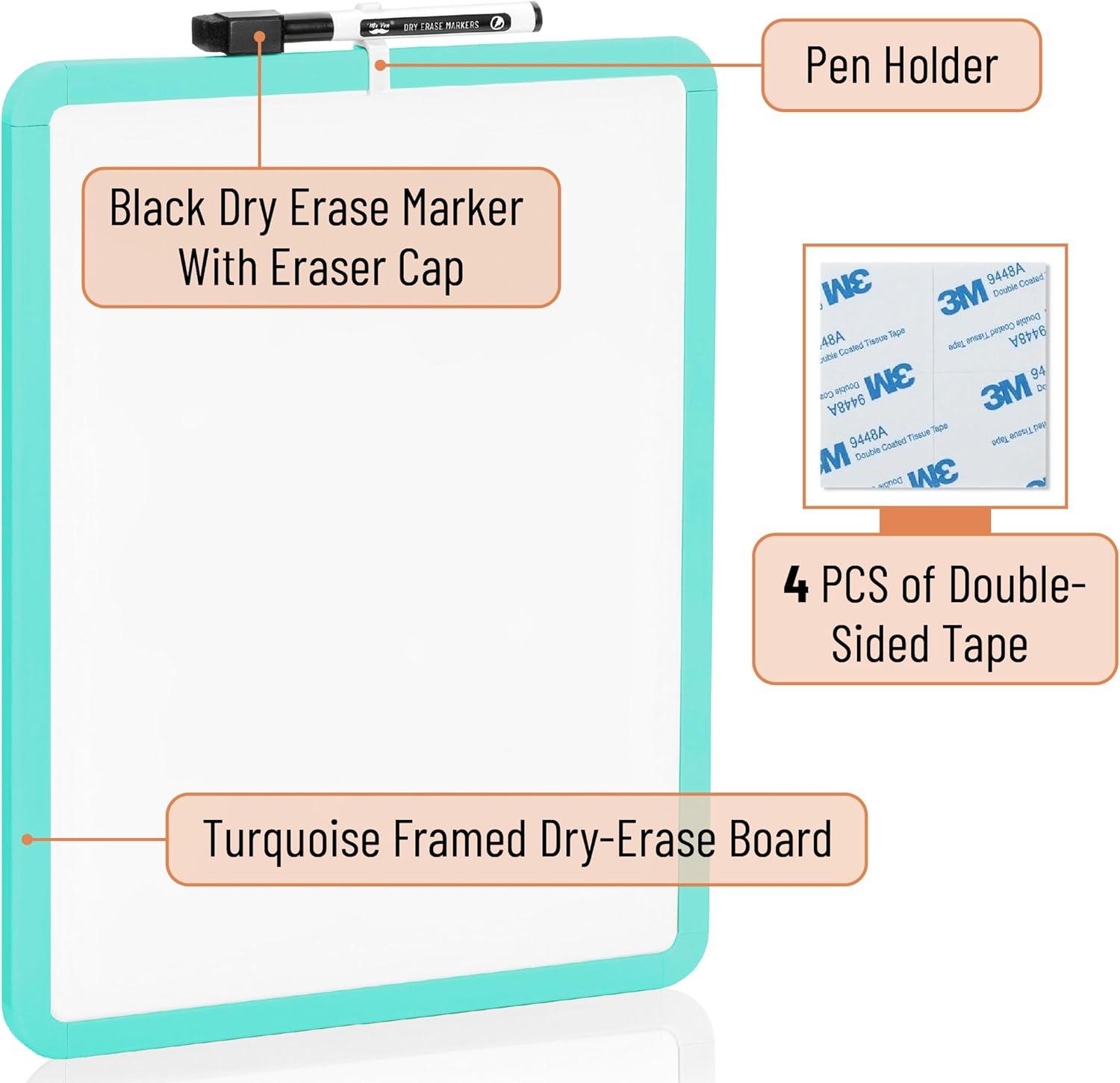 imageMr Pen Dry Erase Board 14quot x 11quot with a Black Dry Erase Marker Light Coral Frame Small White Board White Board for Kids White Board for Students Small Dry Erase Board Mini White BoardAqua Blue