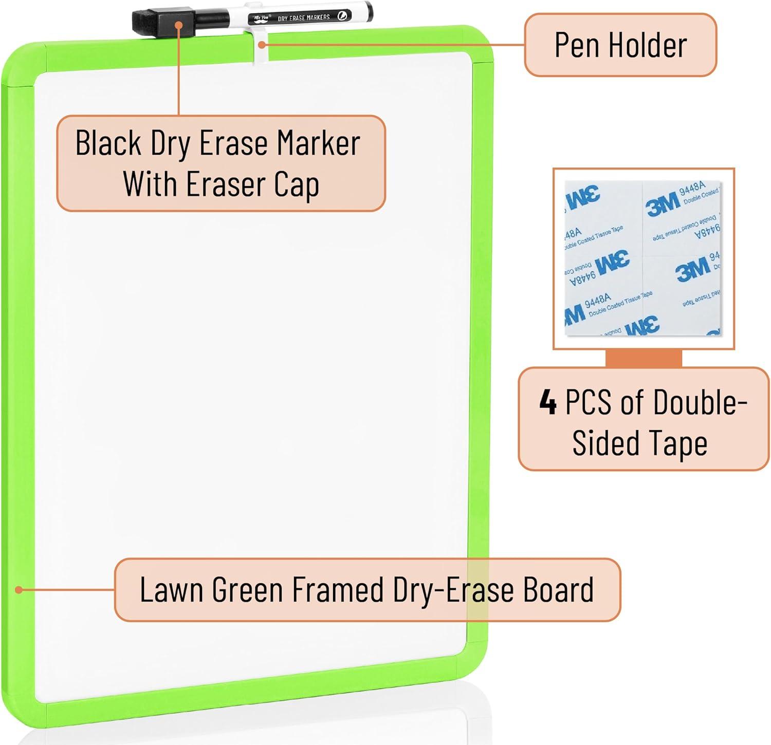 imageMr Pen Dry Erase Board 14quot x 11quot with a Black Dry Erase Marker Light Coral Frame Small White Board White Board for Kids White Board for Students Small Dry Erase Board Mini White BoardLime Green
