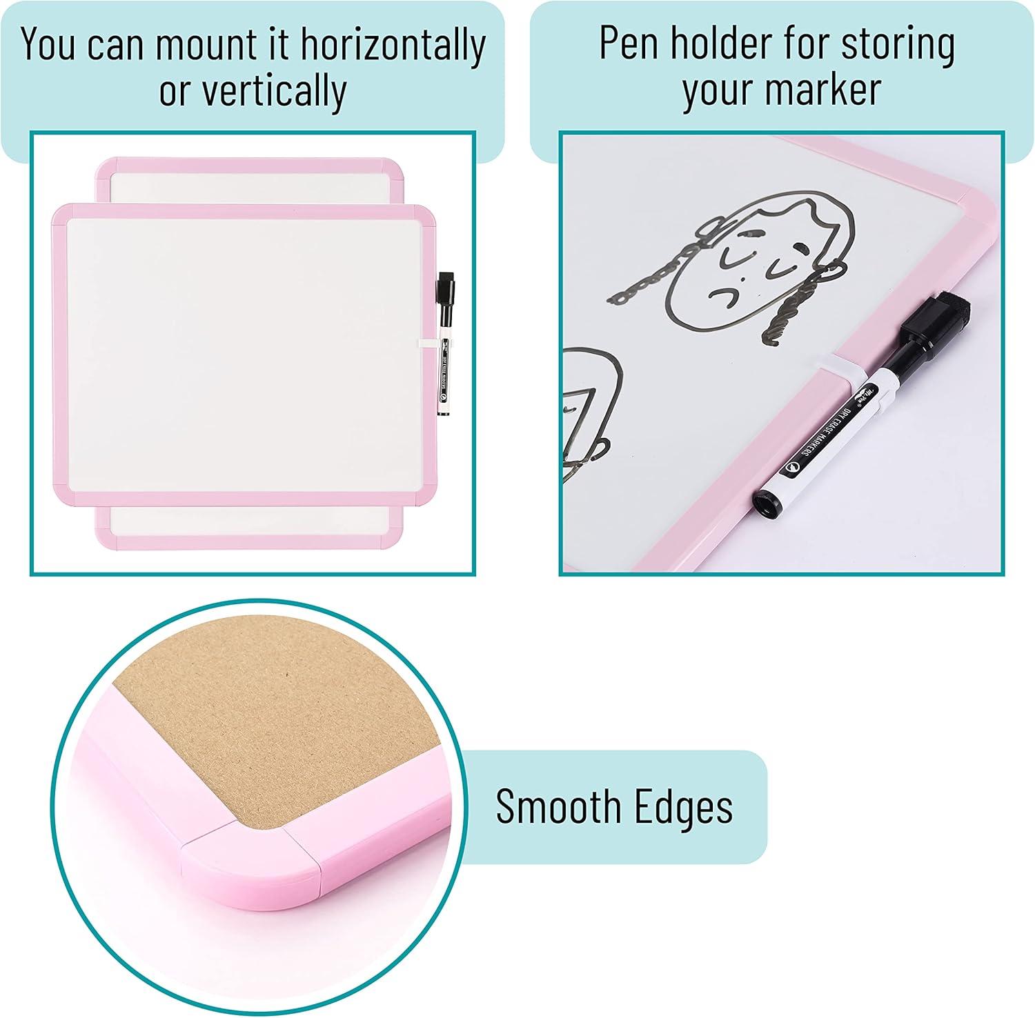 imageMr Pen Dry Erase Board 14quot x 11quot with a Black Dry Erase Marker Light Coral Frame Small White Board White Board for Kids White Board for Students Small Dry Erase Board Mini White BoardPink