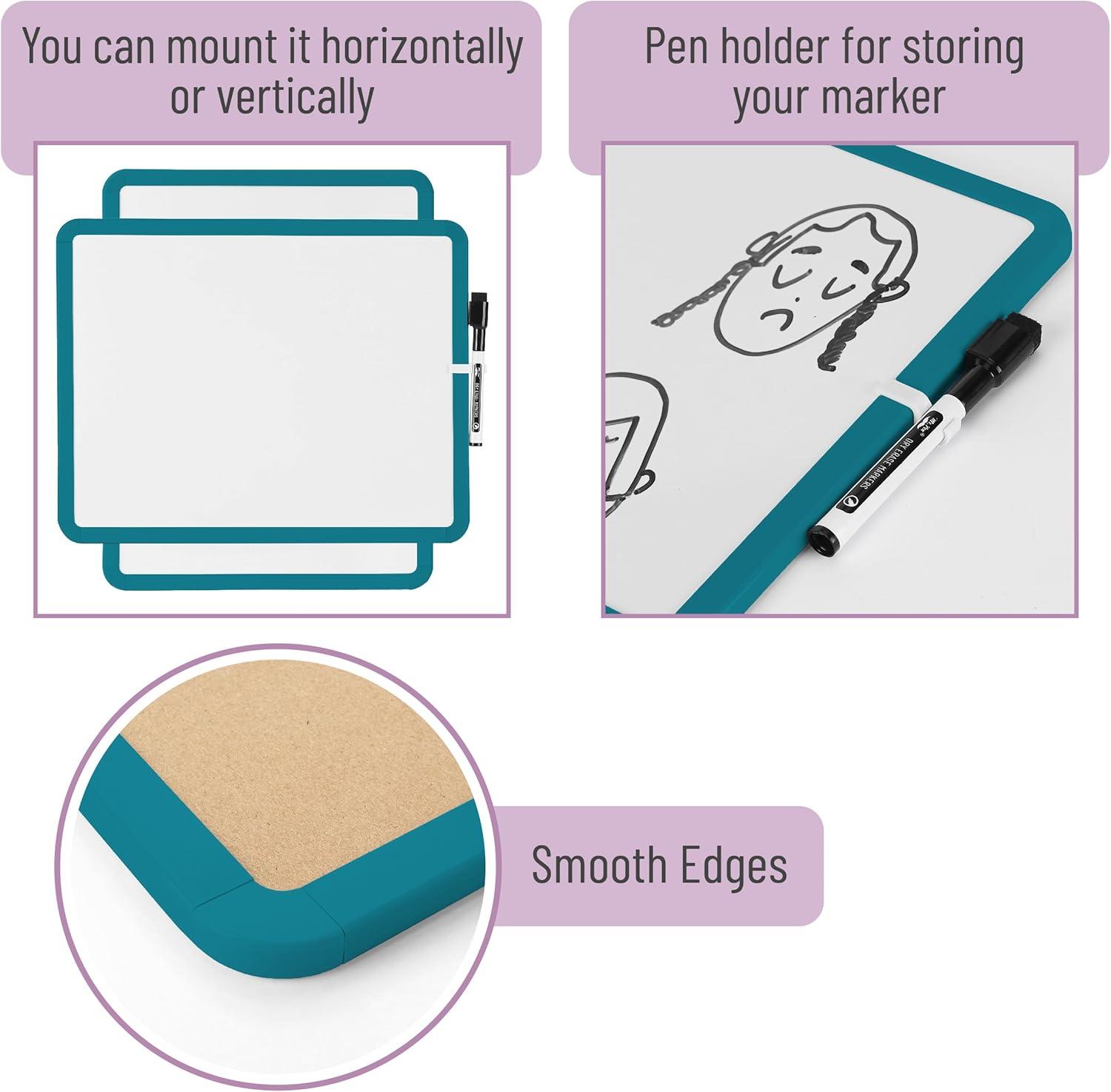 imageMr Pen Dry Erase Board 14quot x 11quot with a Black Dry Erase Marker Light Coral Frame Small White Board White Board for Kids White Board for Students Small Dry Erase Board Mini White BoardGreen