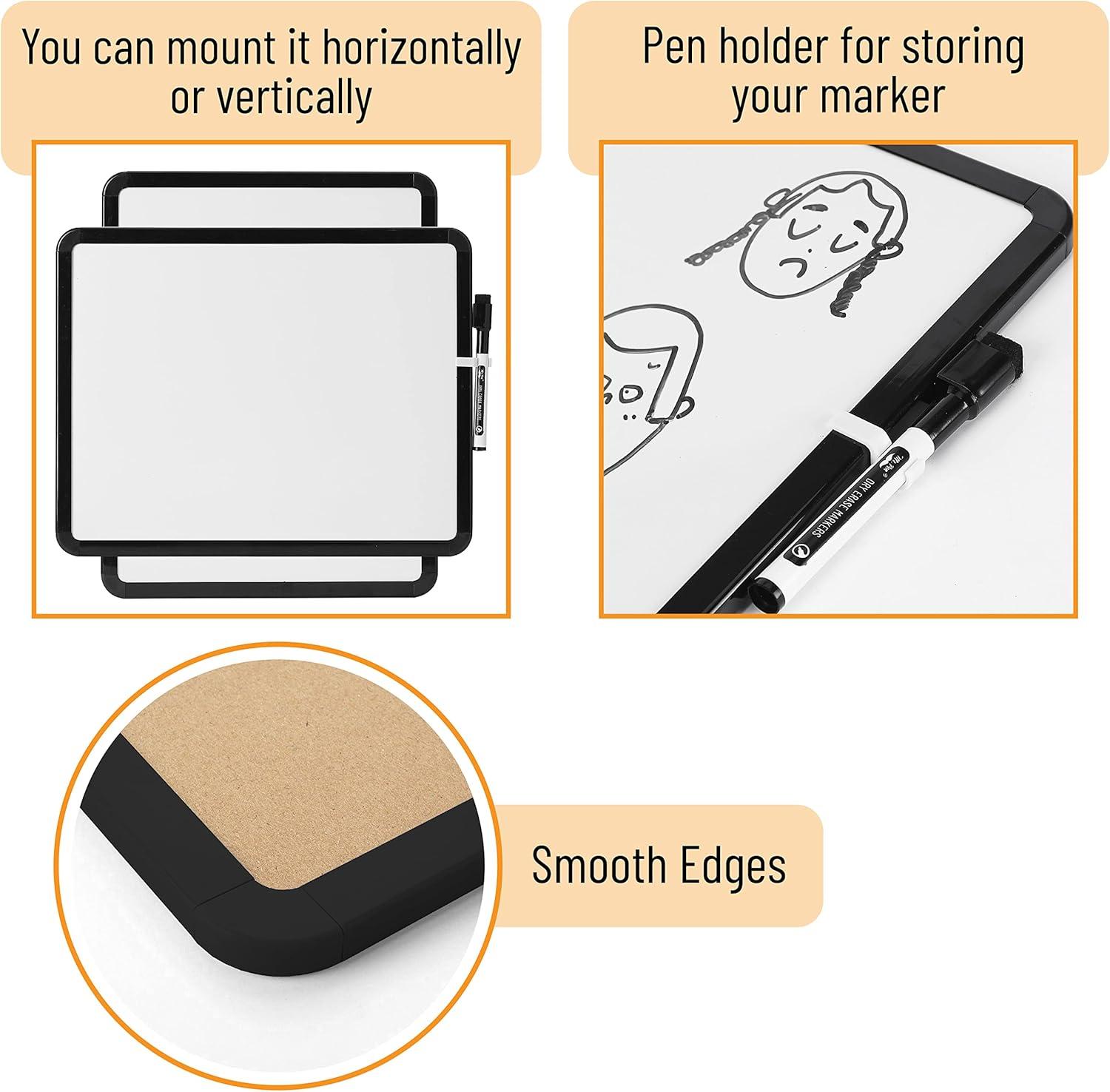 imageMr Pen Dry Erase Board 14quot x 11quot with a Black Dry Erase Marker Light Coral Frame Small White Board White Board for Kids White Board for Students Small Dry Erase Board Mini White BoardBlack