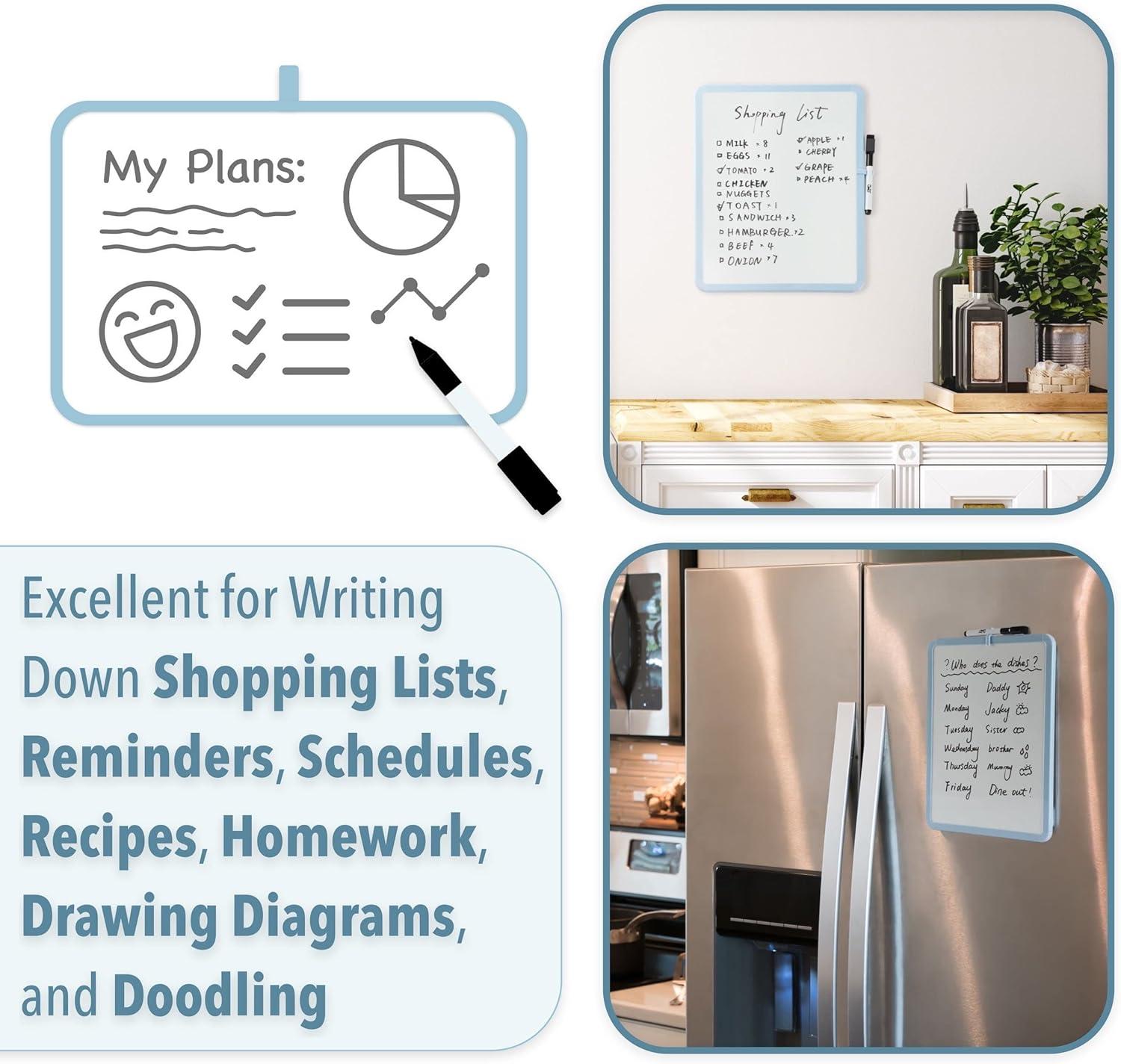 imageMr Pen Dry Erase Board 14quot x 11quot with a Black Dry Erase Marker Light Coral Frame Small White Board White Board for Kids White Board for Students Small Dry Erase Board Mini White BoardBlue