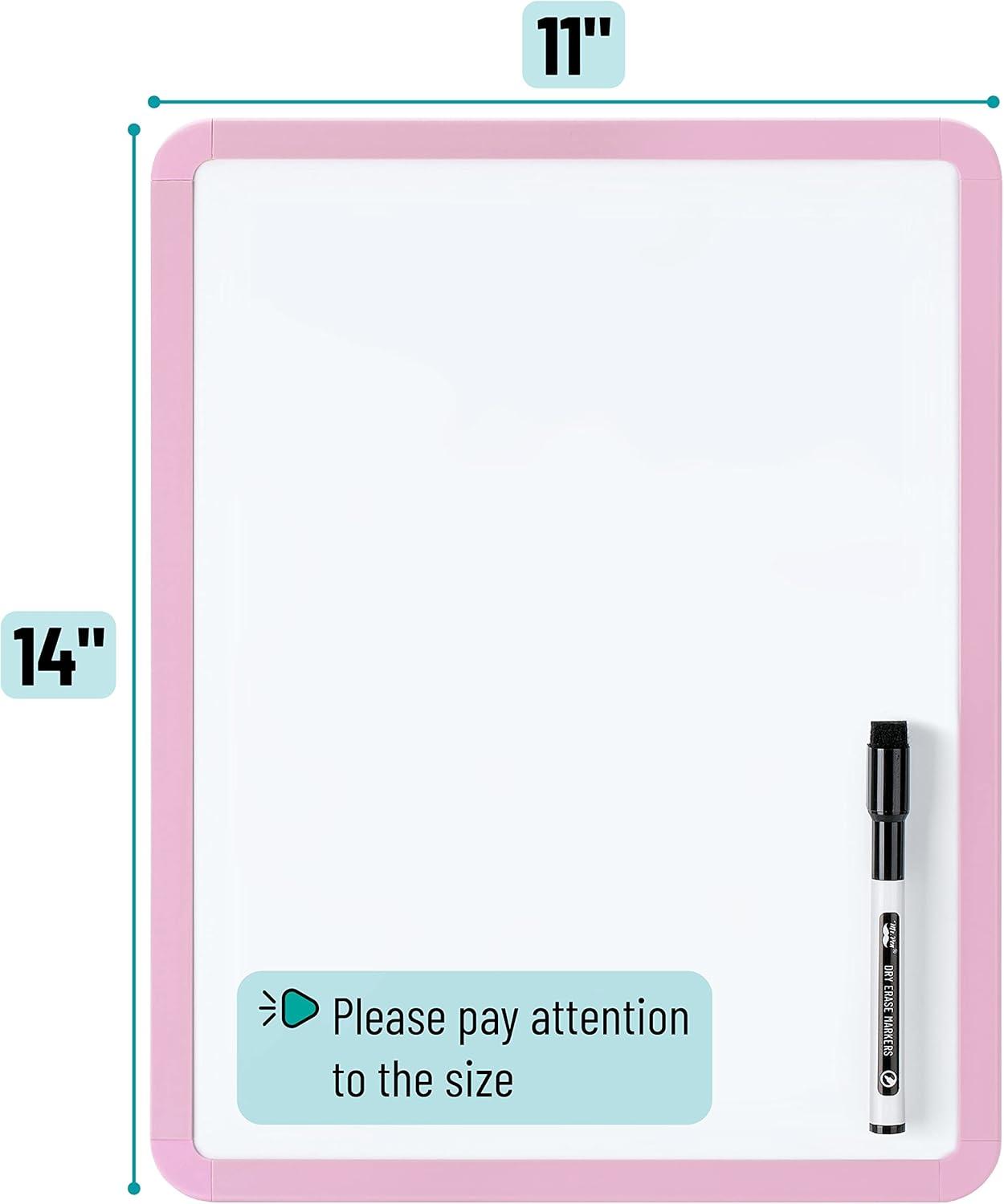 imageMr Pen Dry Erase Board 14quot x 11quot with a Black Dry Erase Marker Light Coral Frame Small White Board White Board for Kids White Board for Students Small Dry Erase Board Mini White BoardPink