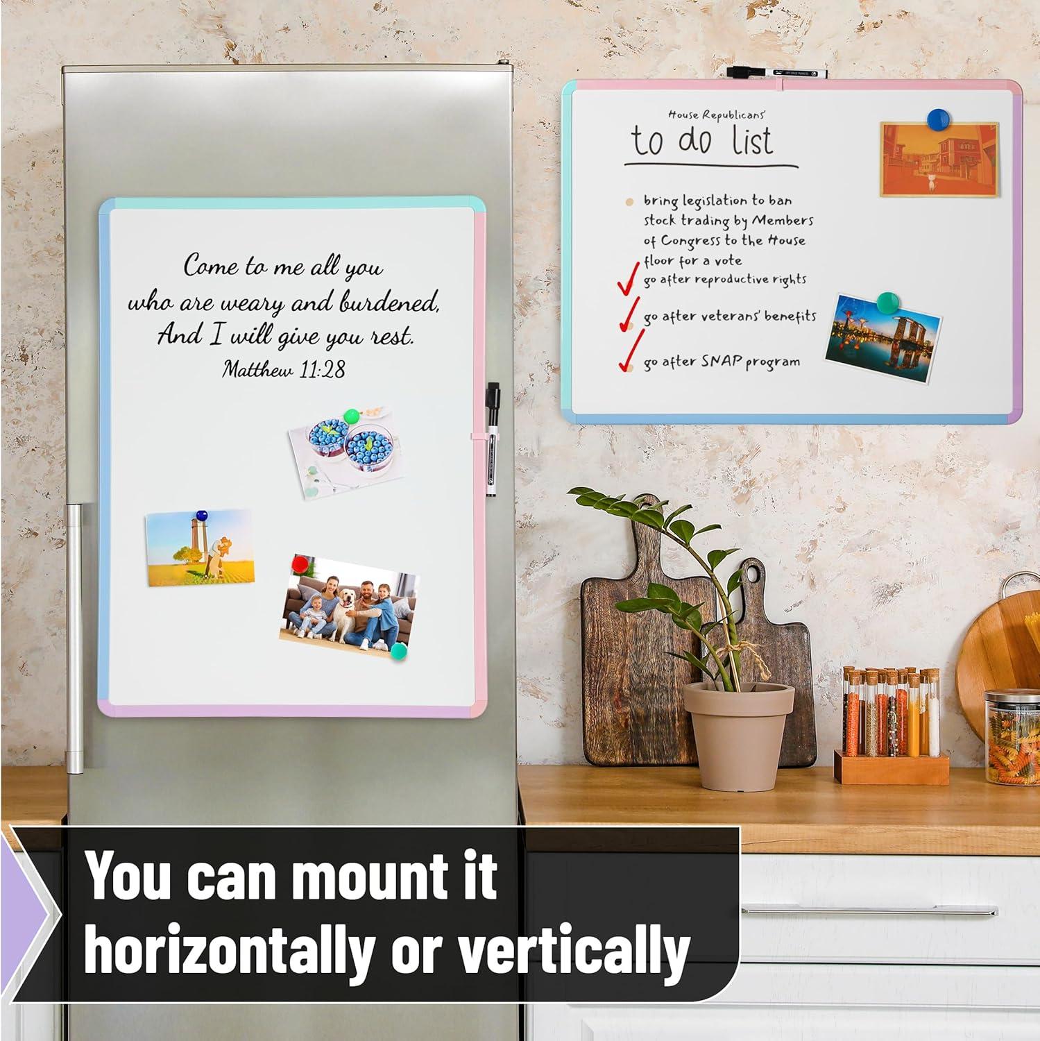 imageMr Pen Dry Erase Board 18 x 24 with a Black Marker White Frame Dry Erase Board for Wall Magnetic Whiteboard for Wall Dry Erase Boards Whiteboards Magnetic White BoardColorful