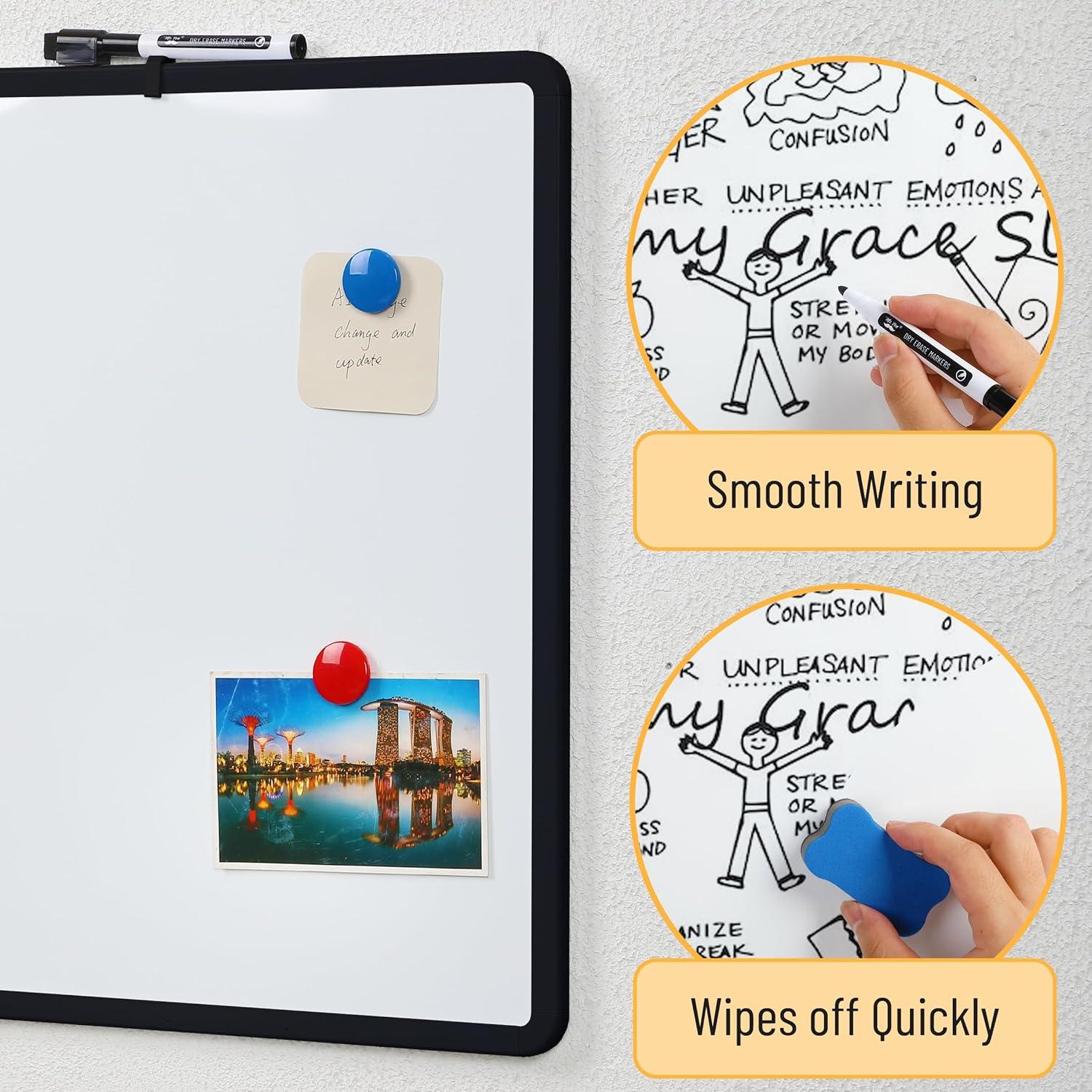 imageMr Pen Dry Erase Board 18 x 24 with a Black Marker White Frame Dry Erase Board for Wall Magnetic Whiteboard for Wall Dry Erase Boards Whiteboards Magnetic White BoardBlack