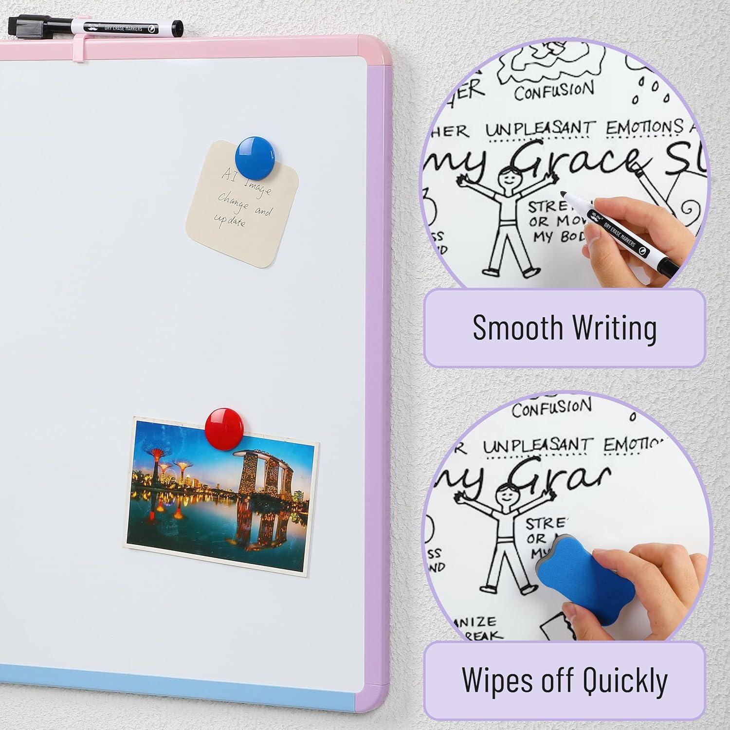 imageMr Pen Dry Erase Board 18 x 24 with a Black Marker White Frame Dry Erase Board for Wall Magnetic Whiteboard for Wall Dry Erase Boards Whiteboards Magnetic White BoardColorful