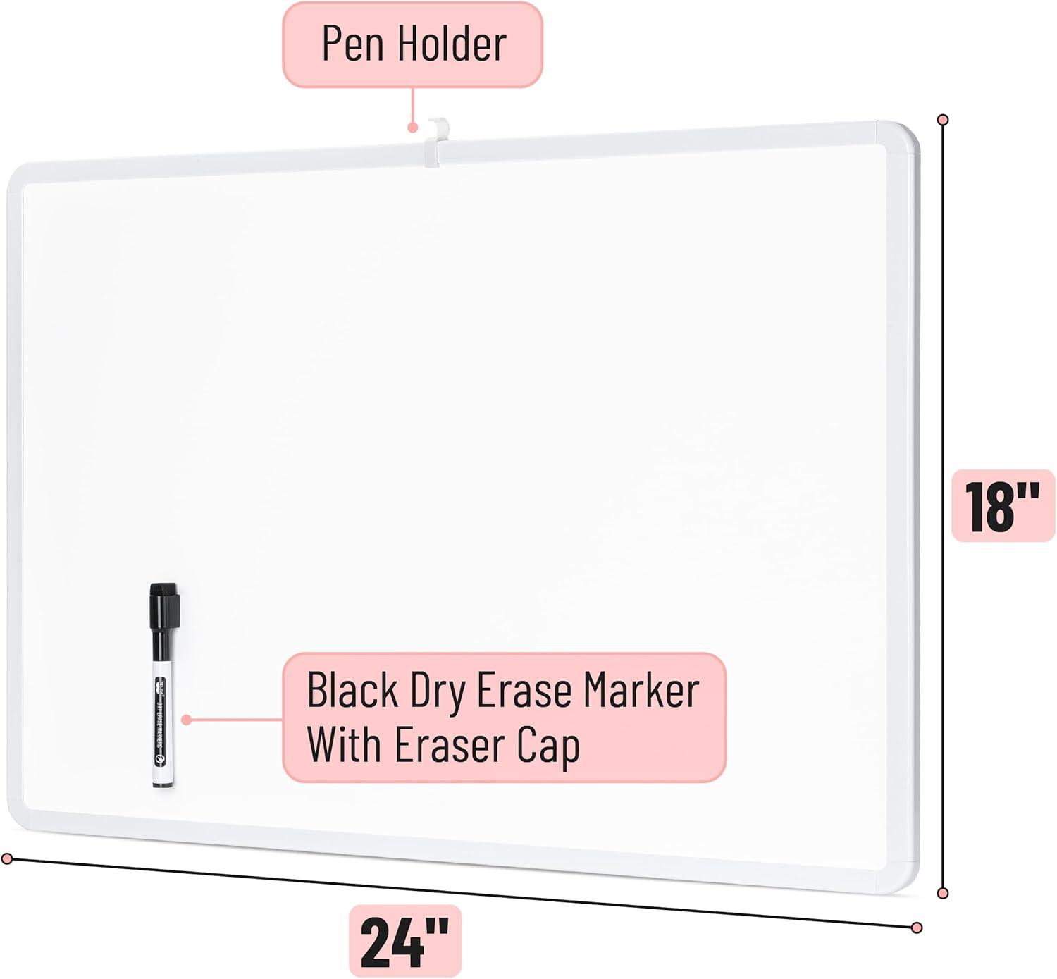 imageMr Pen Dry Erase Board 18 x 24 with a Black Marker White Frame Dry Erase Board for Wall Magnetic Whiteboard for Wall Dry Erase Boards Whiteboards Magnetic White BoardWhite