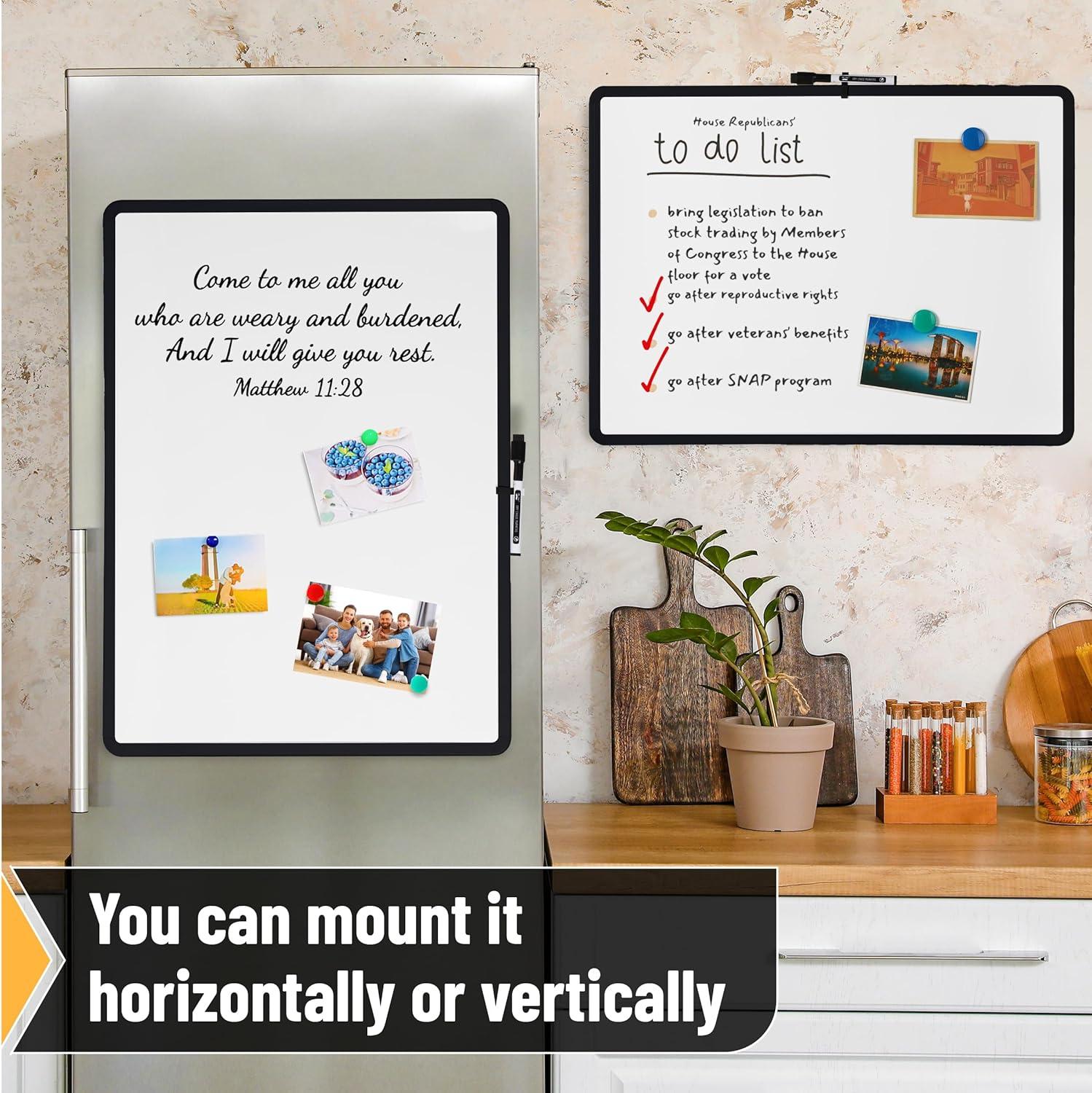 imageMr Pen Dry Erase Board 18 x 24 with a Black Marker White Frame Dry Erase Board for Wall Magnetic Whiteboard for Wall Dry Erase Boards Whiteboards Magnetic White BoardBlack
