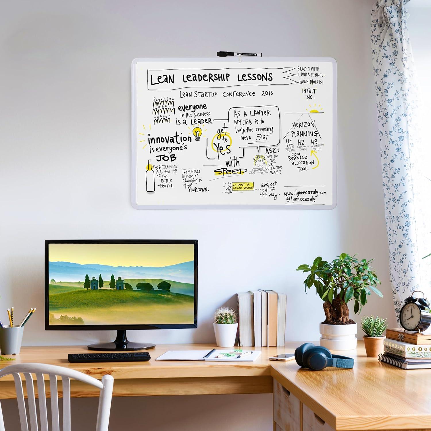 imageMr Pen Dry Erase Board 18 x 24 with a Black Marker White Frame Dry Erase Board for Wall Magnetic Whiteboard for Wall Dry Erase Boards Whiteboards Magnetic White BoardWhite