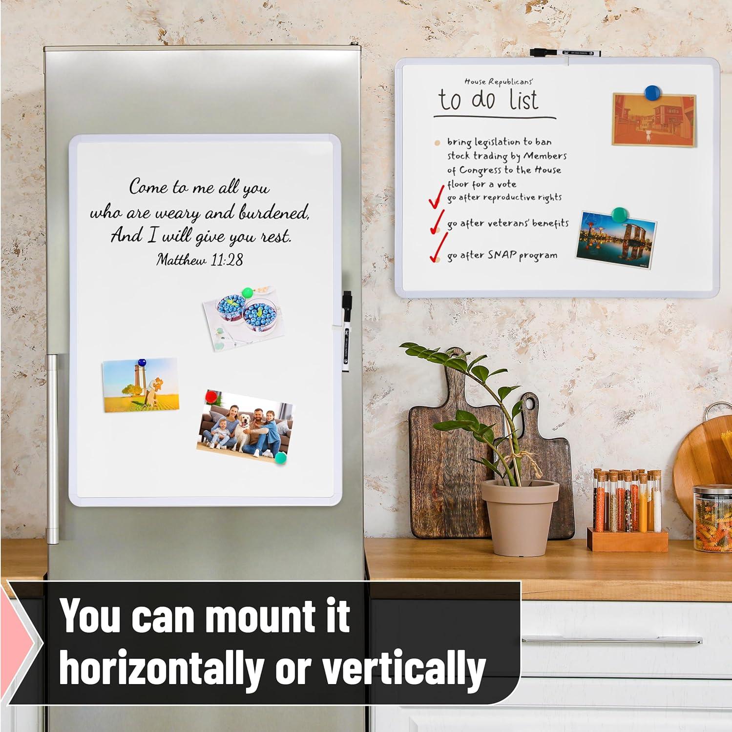 imageMr Pen Dry Erase Board 18 x 24 with a Black Marker White Frame Dry Erase Board for Wall Magnetic Whiteboard for Wall Dry Erase Boards Whiteboards Magnetic White BoardWhite