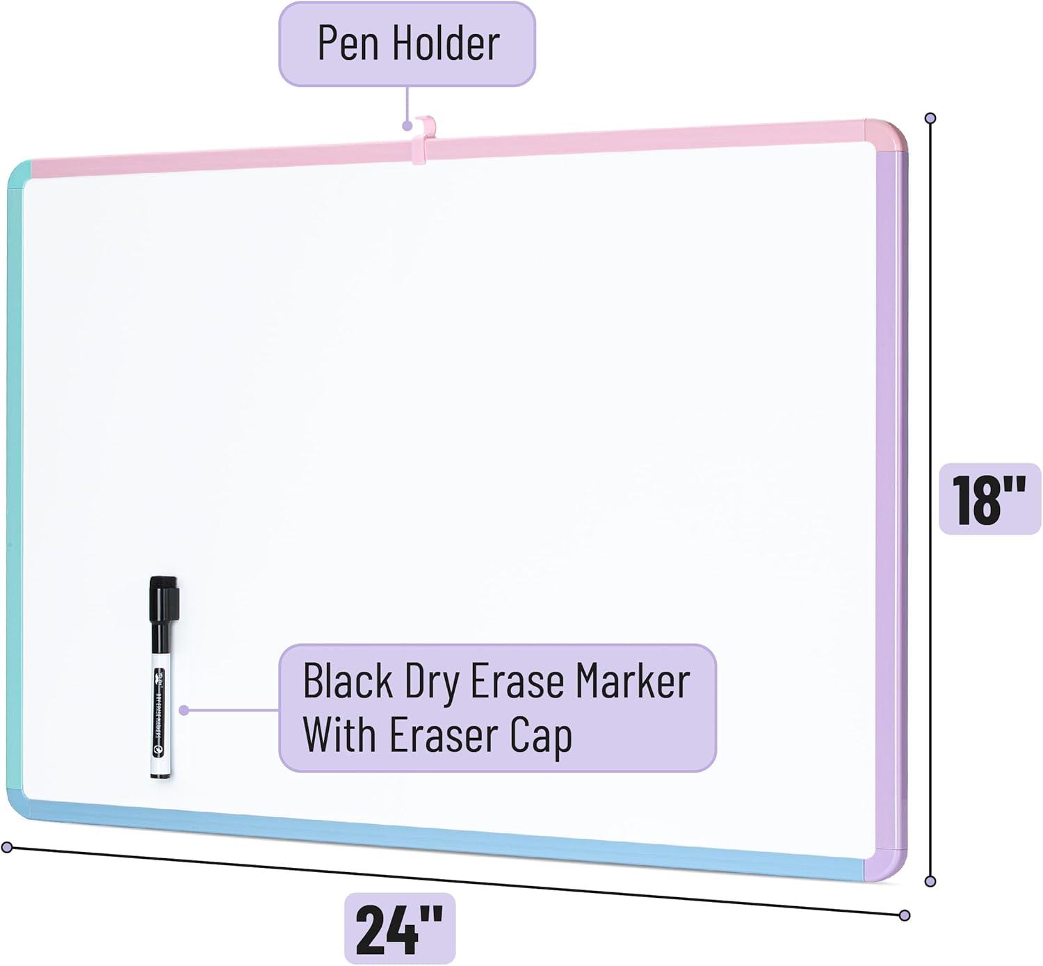 imageMr Pen Dry Erase Board 18 x 24 with a Black Marker White Frame Dry Erase Board for Wall Magnetic Whiteboard for Wall Dry Erase Boards Whiteboards Magnetic White BoardColorful