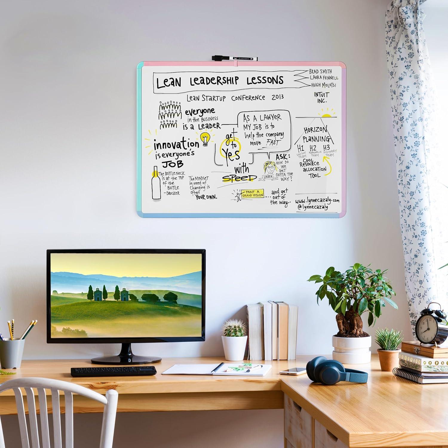 imageMr Pen Dry Erase Board 18 x 24 with a Black Marker White Frame Dry Erase Board for Wall Magnetic Whiteboard for Wall Dry Erase Boards Whiteboards Magnetic White BoardColorful