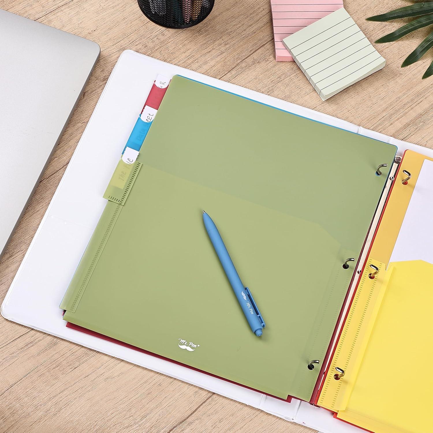 imageMr Pen Expanding Binder Dividers with Tabs and Pockets 5 Tabs Colorful Dividers for 3 Ring Binder